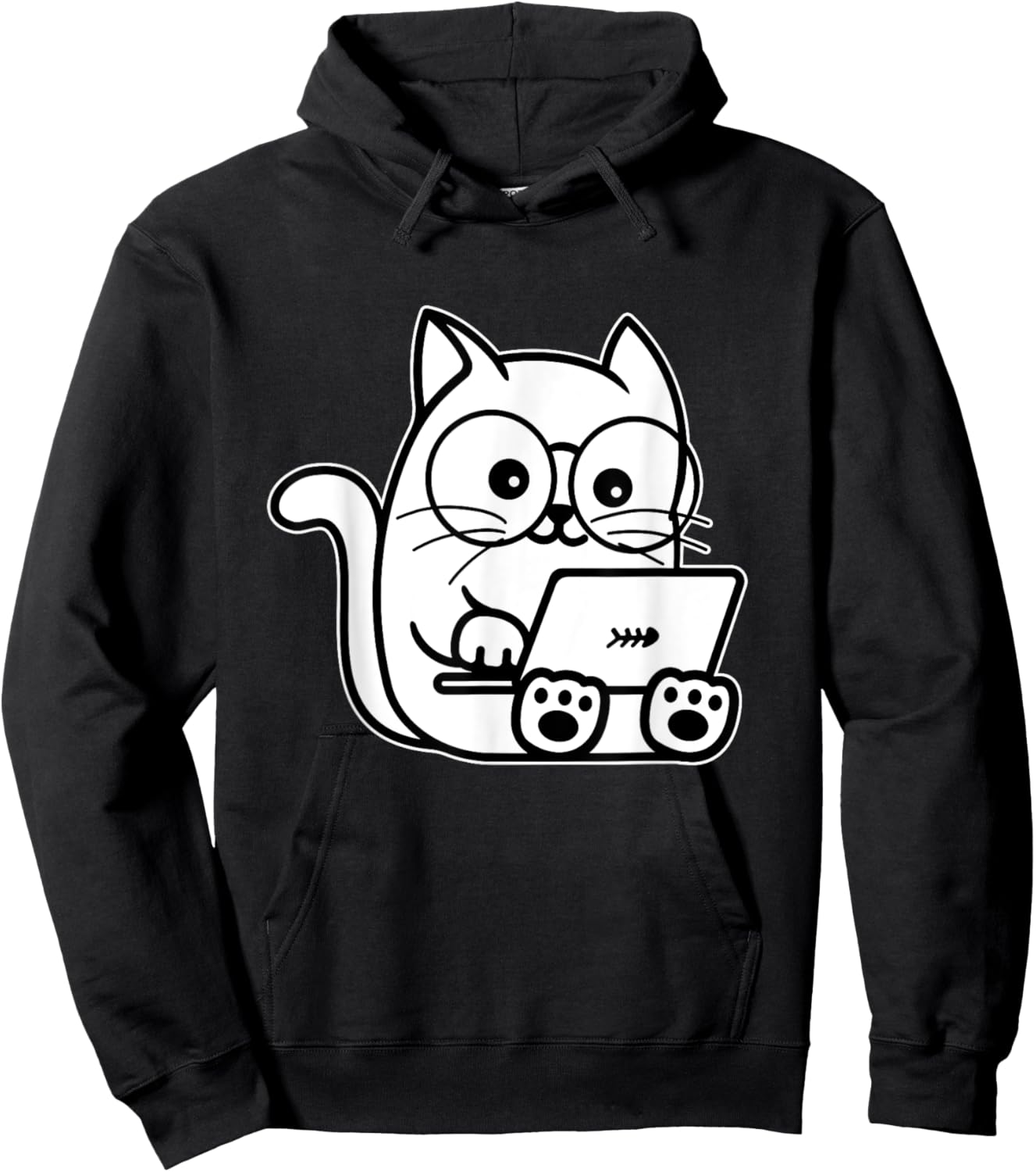 Nerd Cat - Cat Lover Kitten Owner Kitty Men Women Girls Kids Hoodie - Hoodie | Black