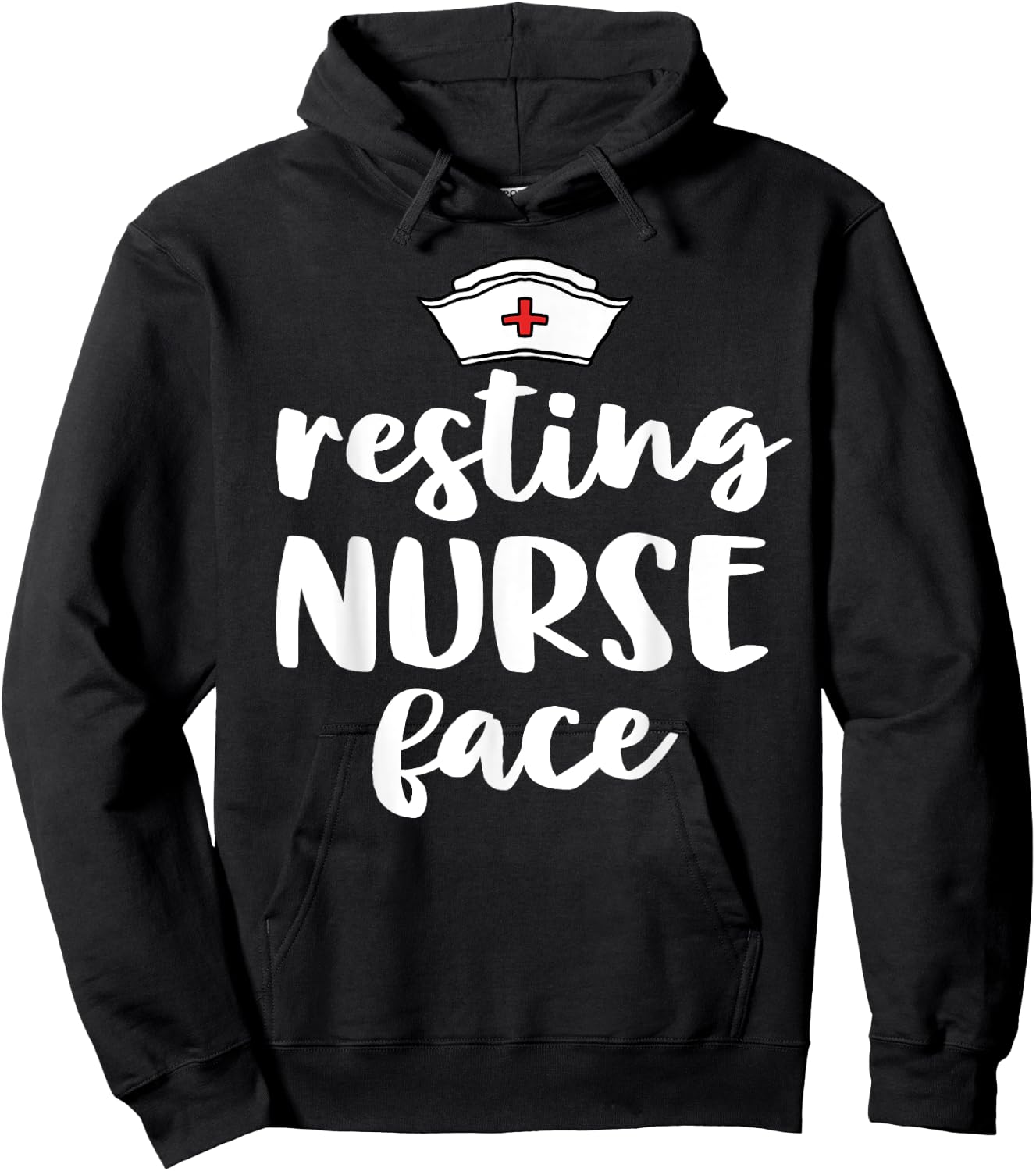 Nurse Gifts Funny Nursing Resting Nurse Face Hoodie - Hoodie | Black