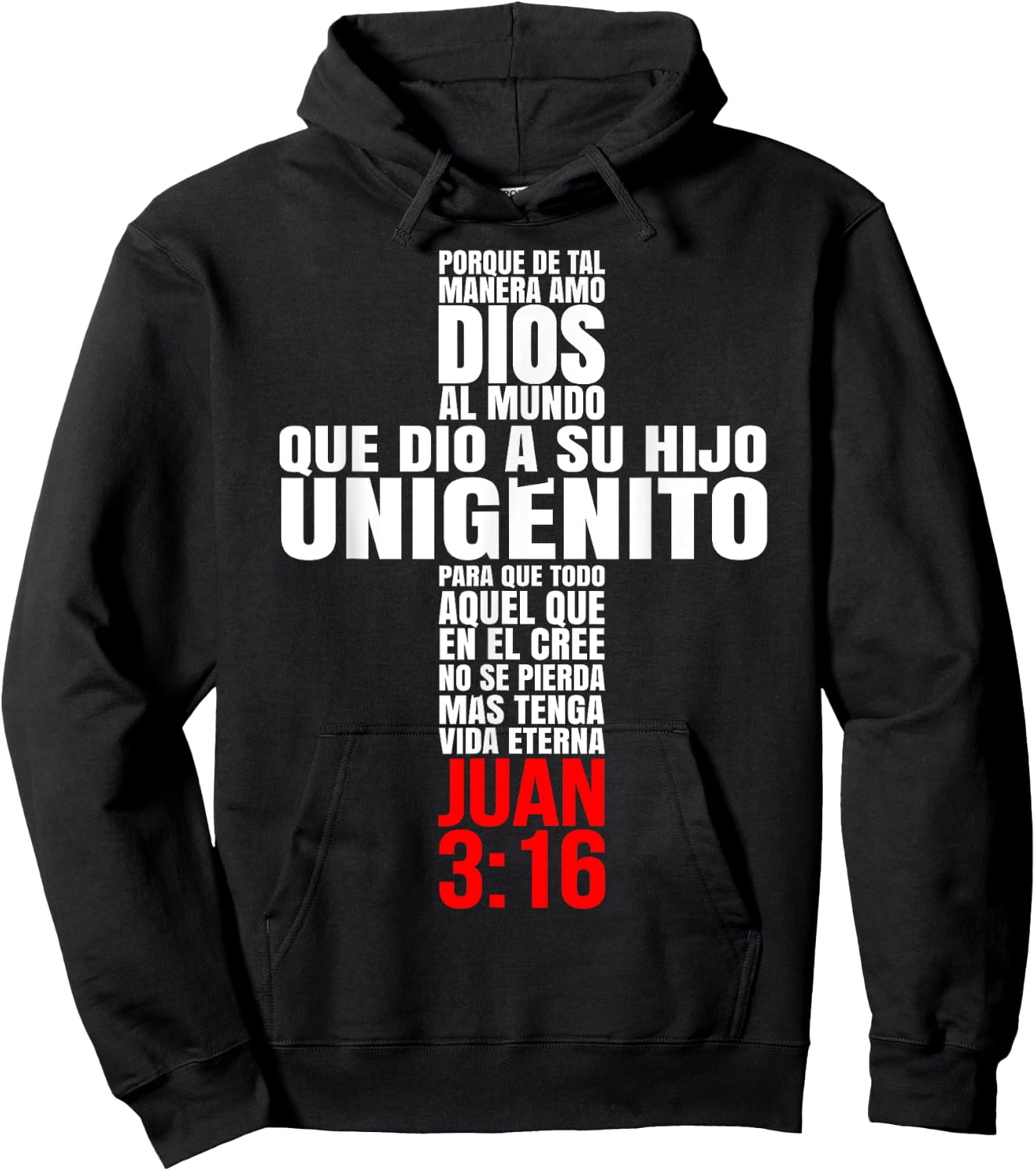 Porque de tal manera amo Dios - Mensajes Biblicos Cristianos Hoodie - Hoodie | Black