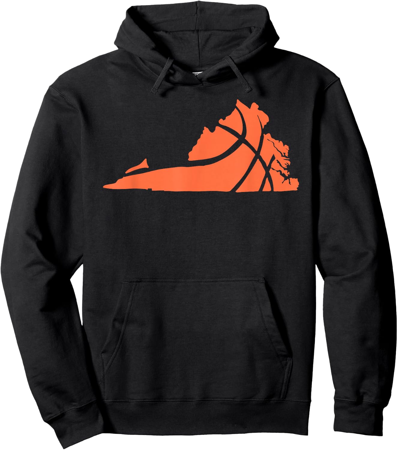 State of Virginia Basketball Design Graphic Hoodie - Hoodie | Black