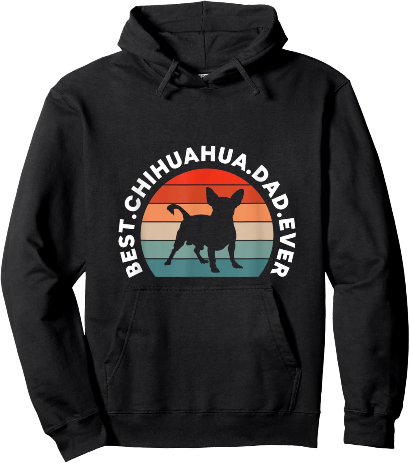 Best Chihuahua Dad Ever Dog Dad Father Father's Day Retro Hoodie - Hoodie | Black