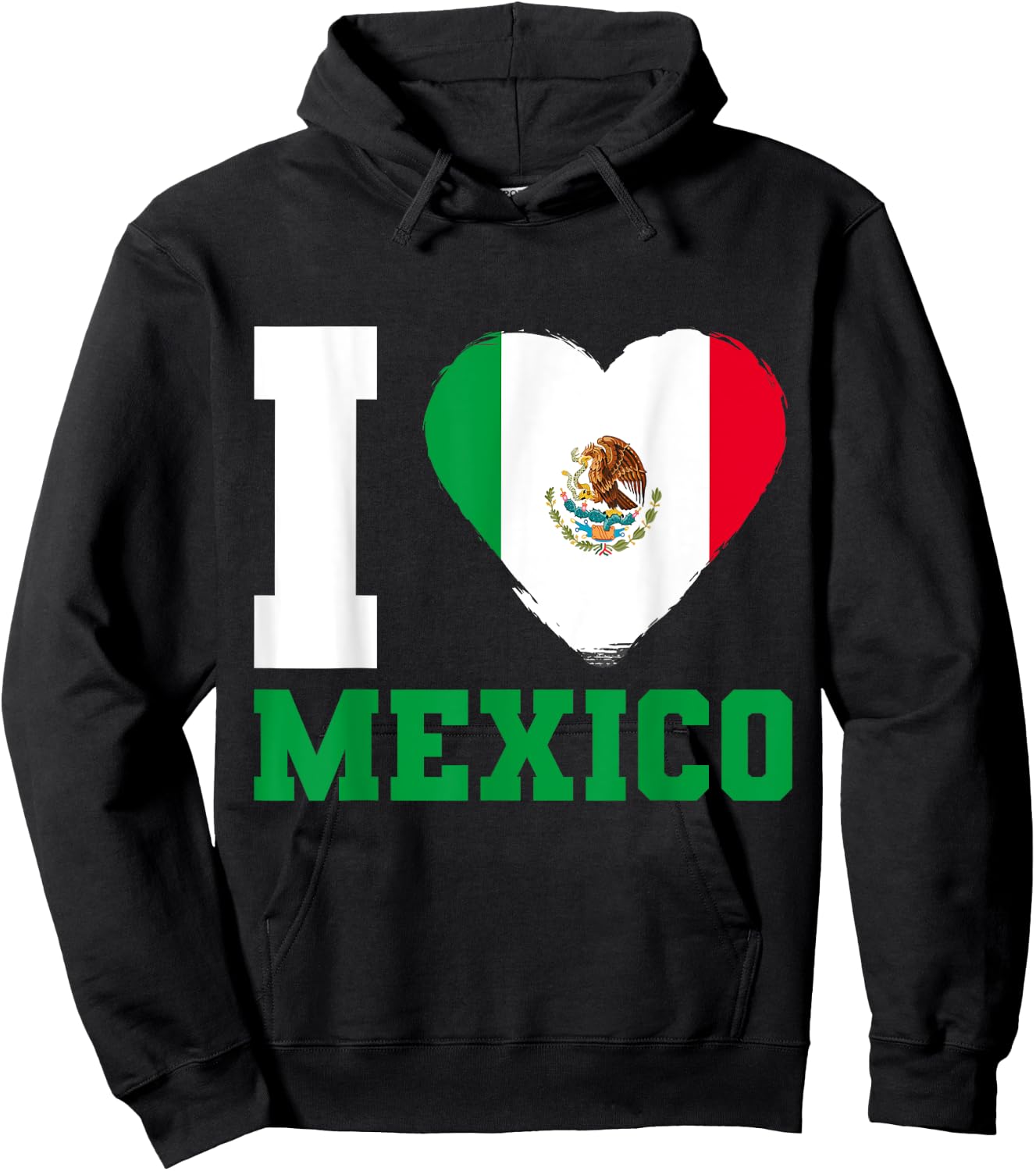 Mexican Flag I Love Mexico Hoodie - Hoodie | Black