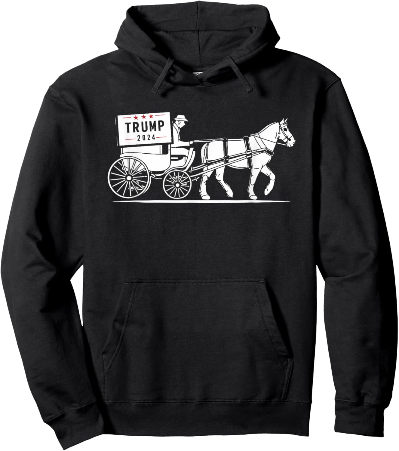 Amish Horse and Buggy Trump Supporter Election Hoodie - Hoodie | Black