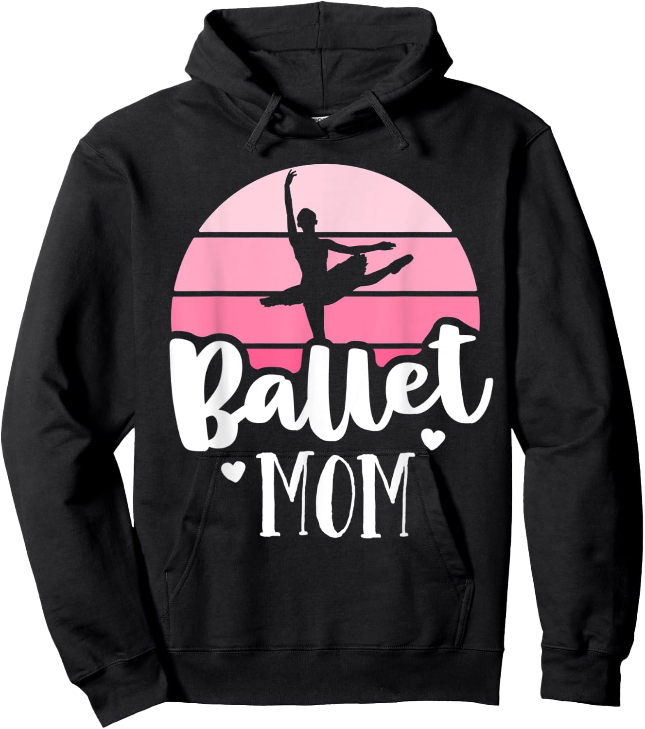 Retro Ballet Mom Pink Ballerina Shirt Vintage Dance Mom Hoodie - Hoodie | Black