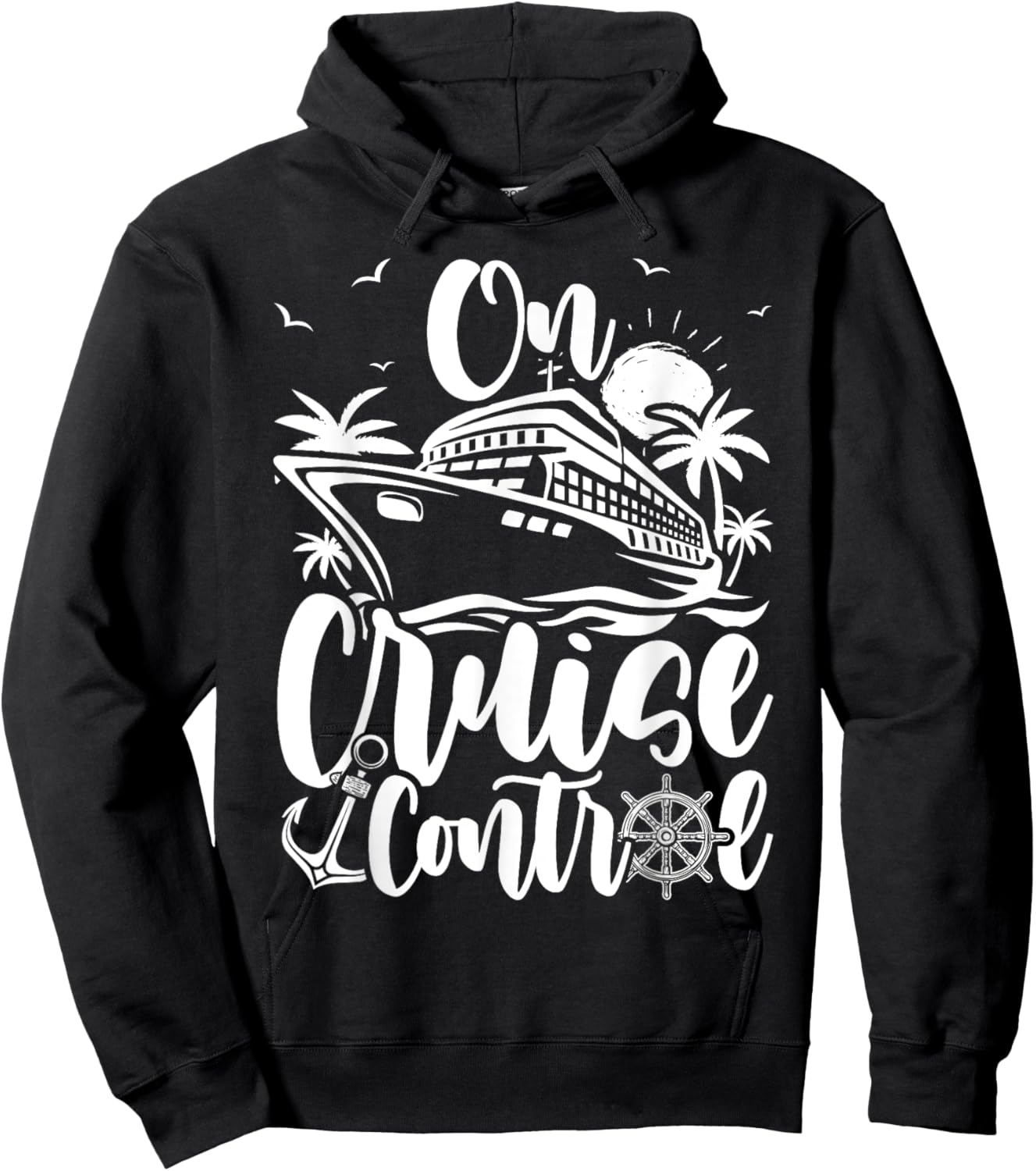 Cruise On Control Funny Boat Cruising Travel Summer Vacation Women Girls Kids Hoodie - Hoodie | Black