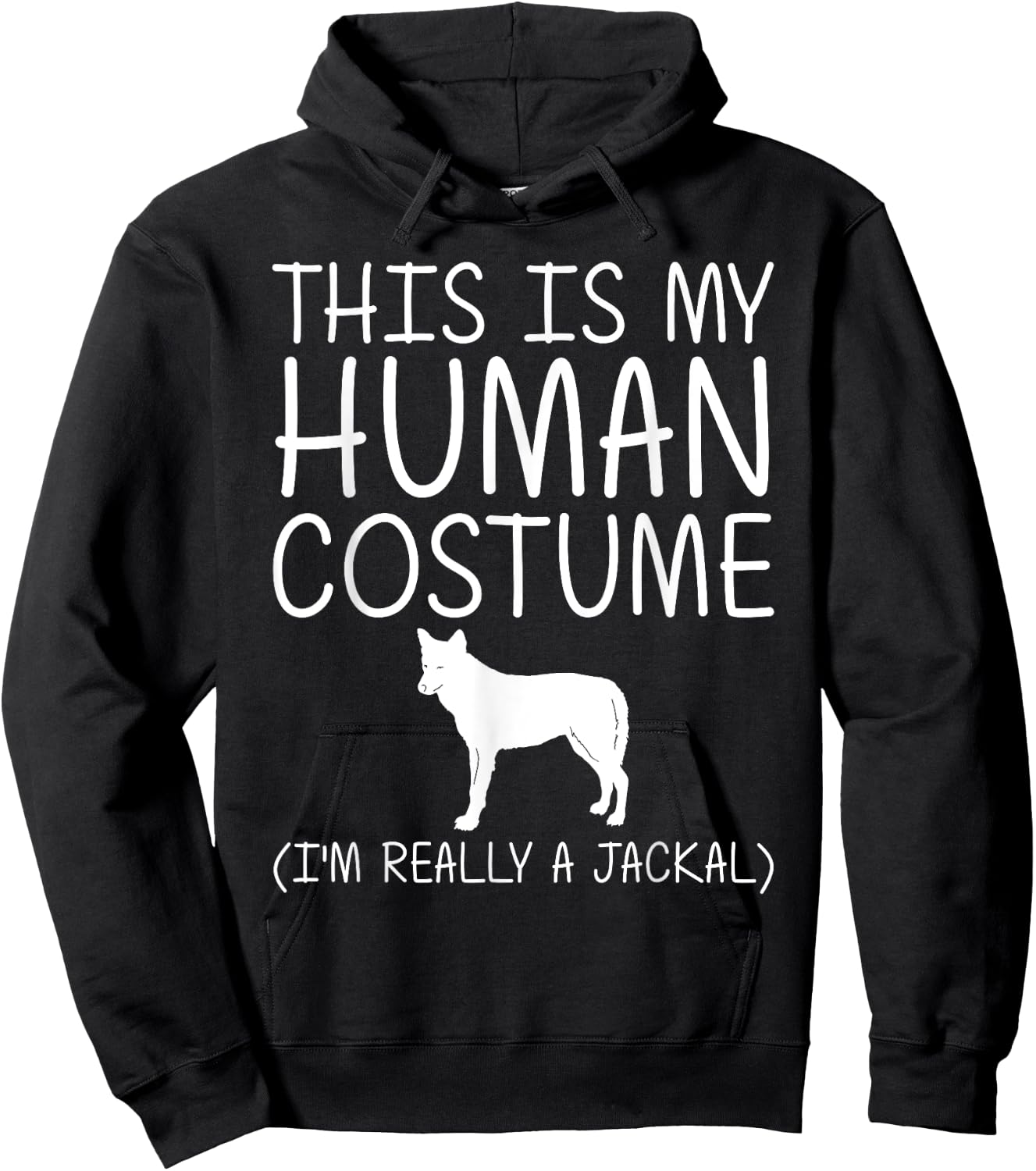 Jackal Easy Halloween Human Costume Coyote Wolf DIY Gift Hoodie - Hoodie | Black