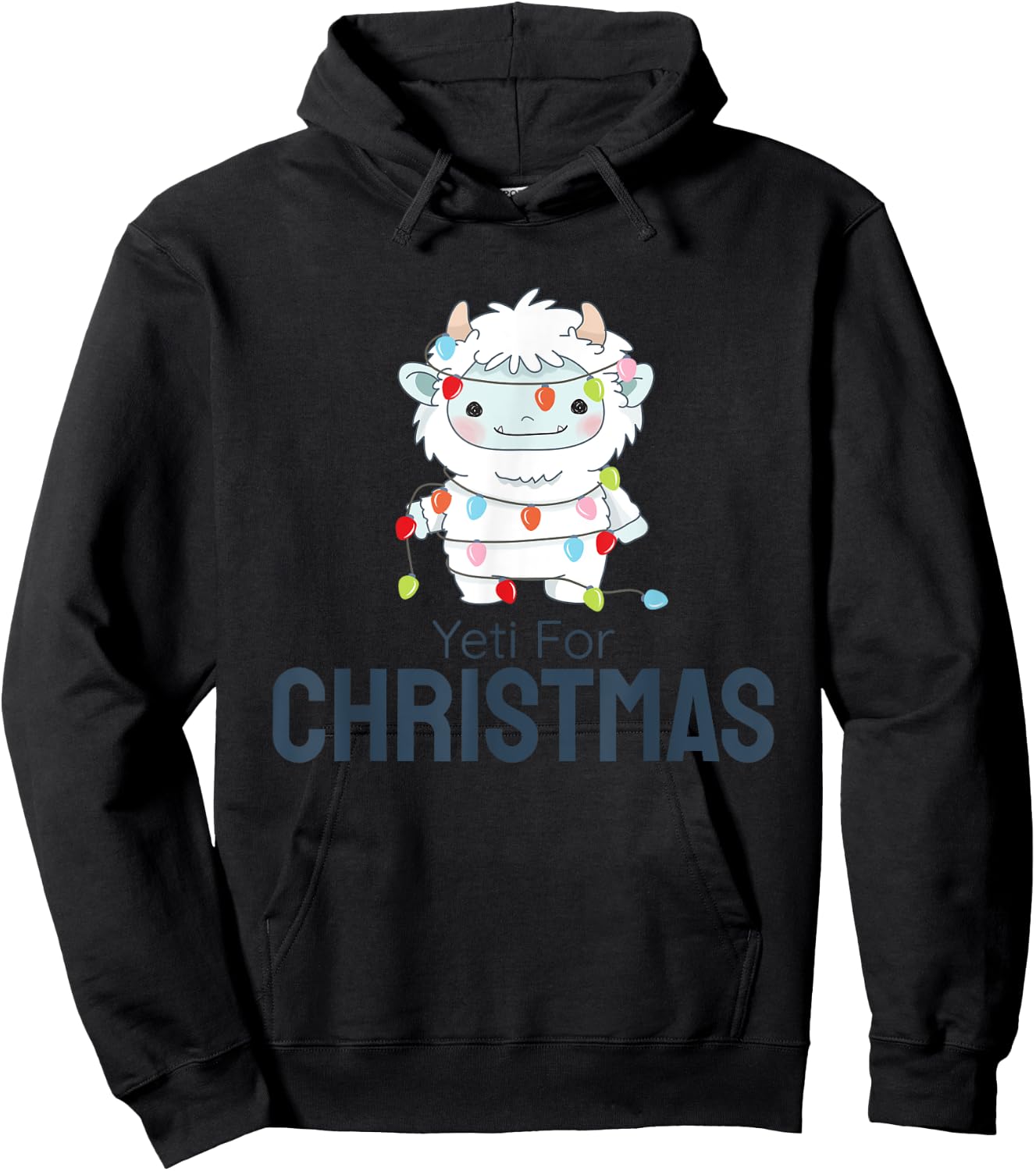 Yeti for Bed Christmas Abominable Snowman Pajama Hoodie - Hoodie | Black