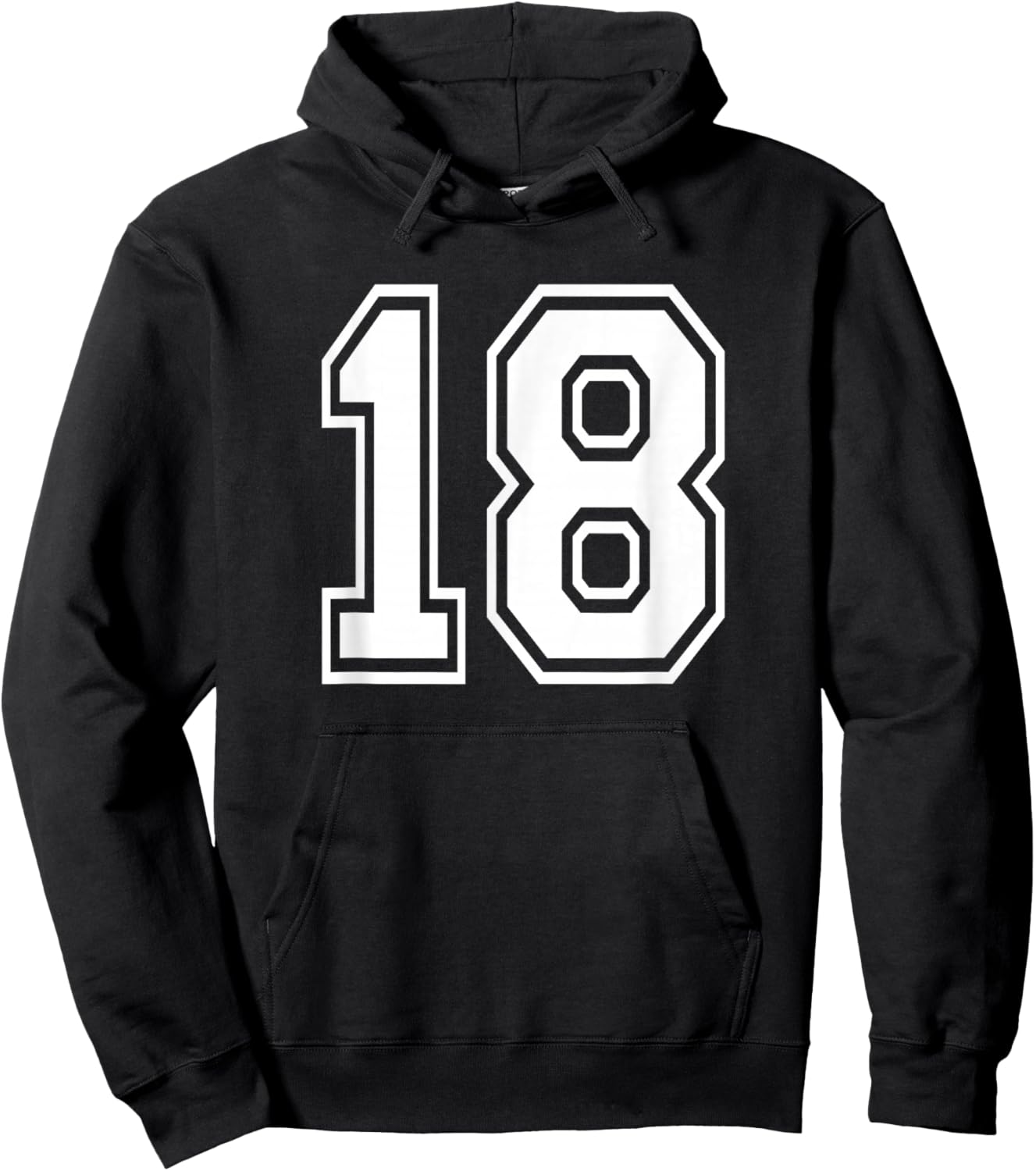 Number 18 18th Birthday Gift Player Team Numbered Jersey Hoodie - Hoodie | Black