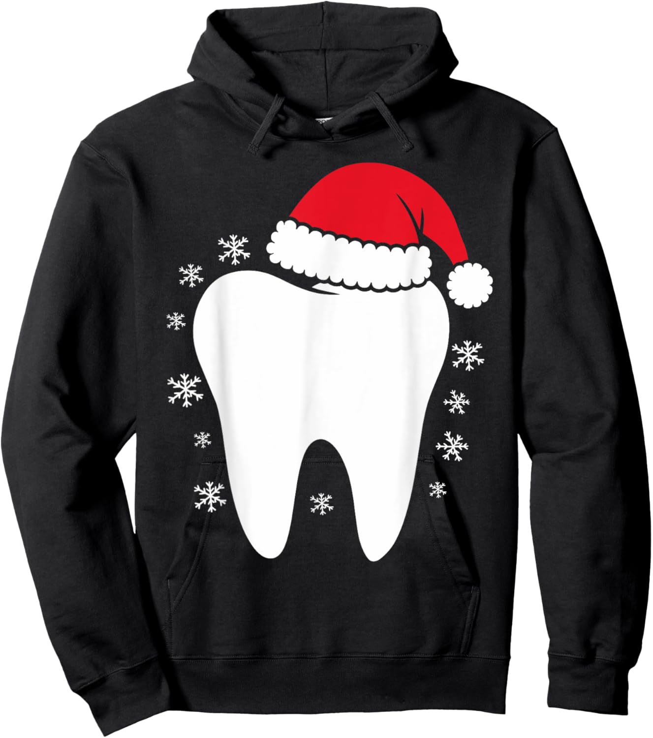 Funny Dental Assistant Christmas Tooth Dentist Hoodie - Hoodie | Black