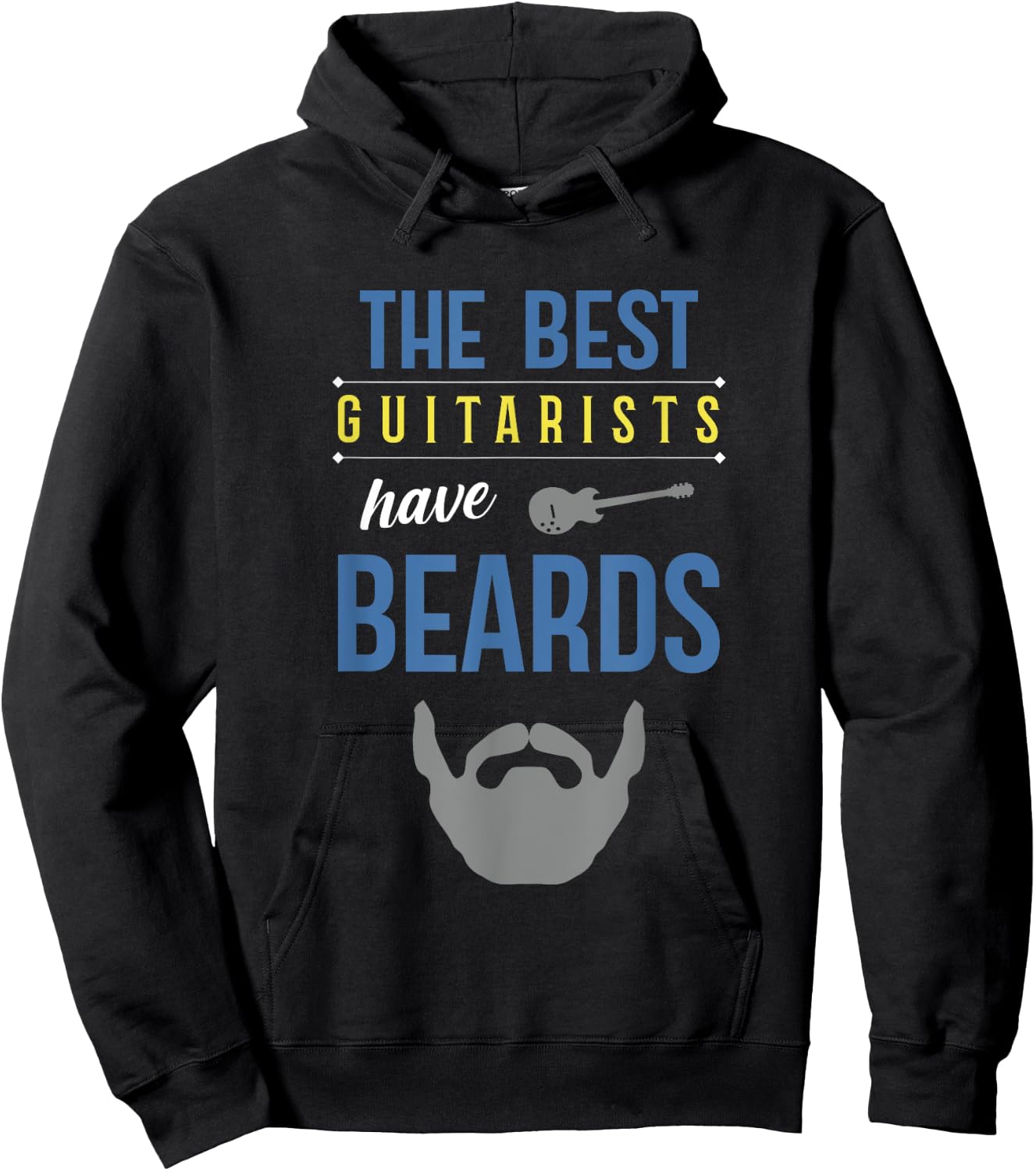Funny Guitar and Beard I E-Guitar I Guitarist Gift Hoodie - Hoodie | Black