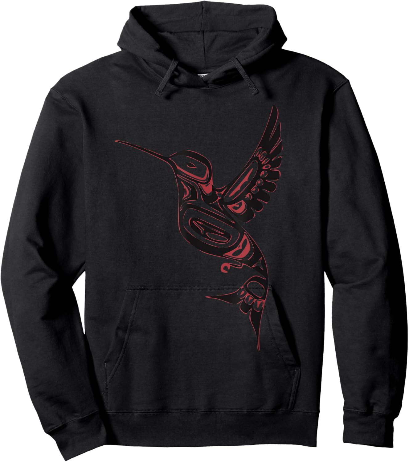 Pacific Northwest tribe art hummingbird kingfisher bird Hoodie - Hoodie | Black