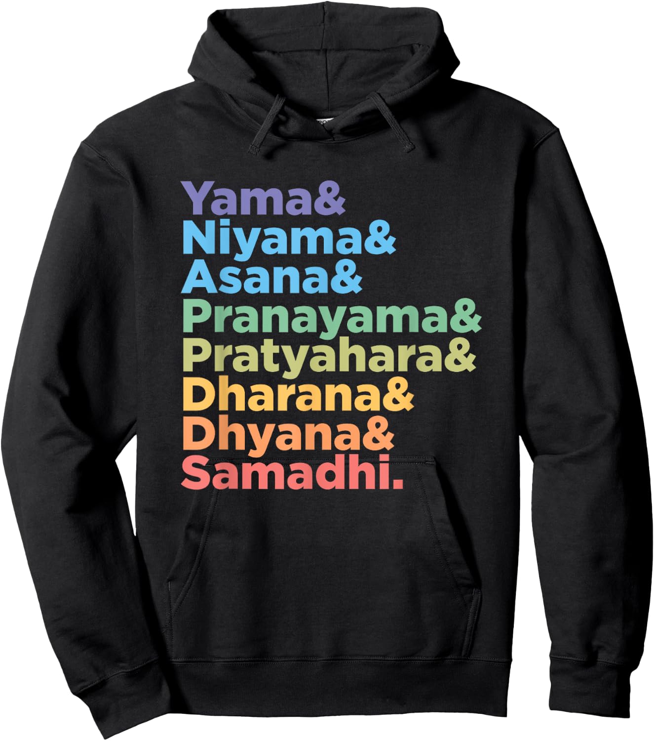 Raja Yoga Practice 8 Words for Yoga Teacher and Meditation Hoodie - Hoodie | Black