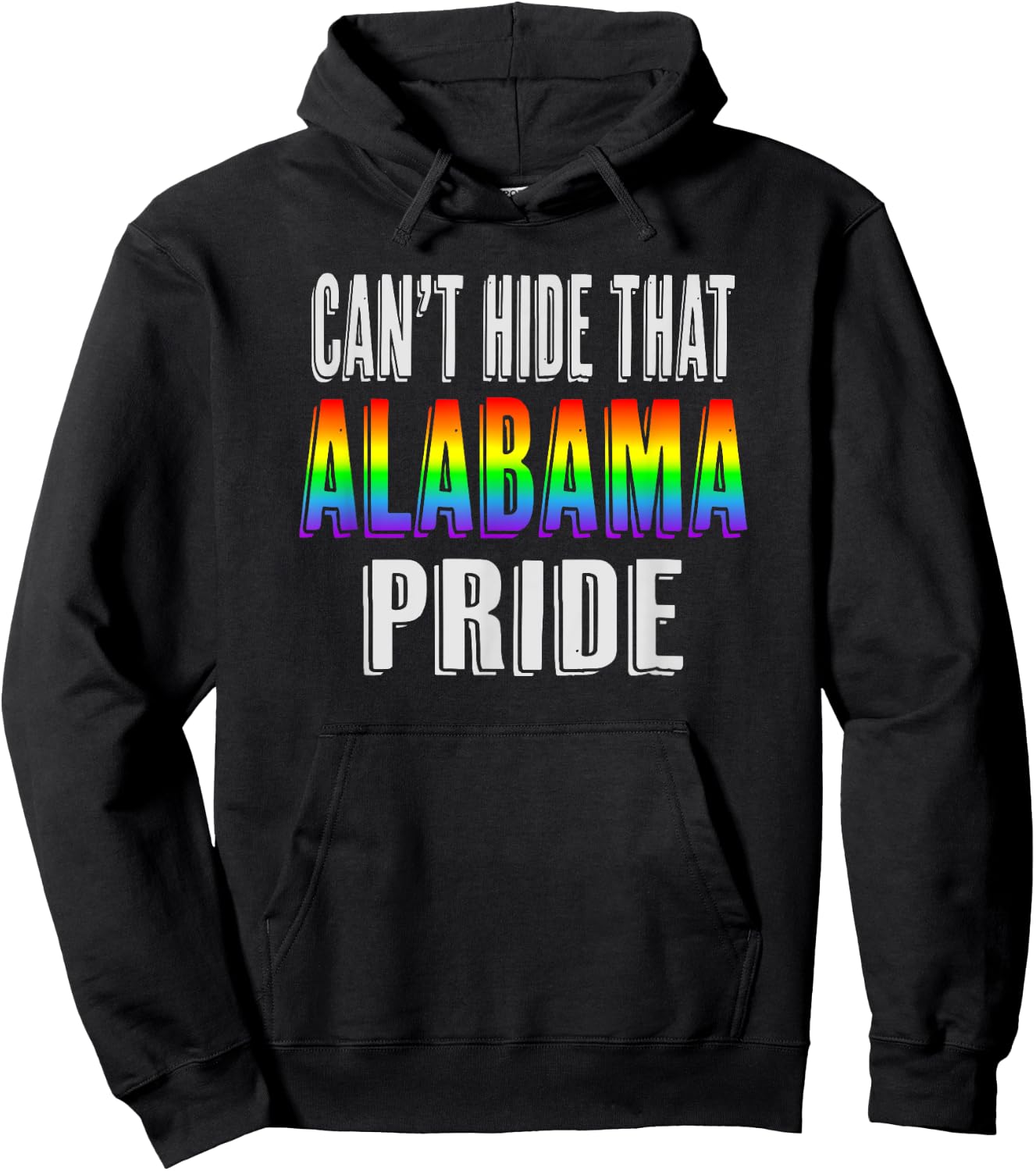 Retro 70's 80's Style Can't Hide That Alabama Gay Pride Hoodie - Hoodie | Black