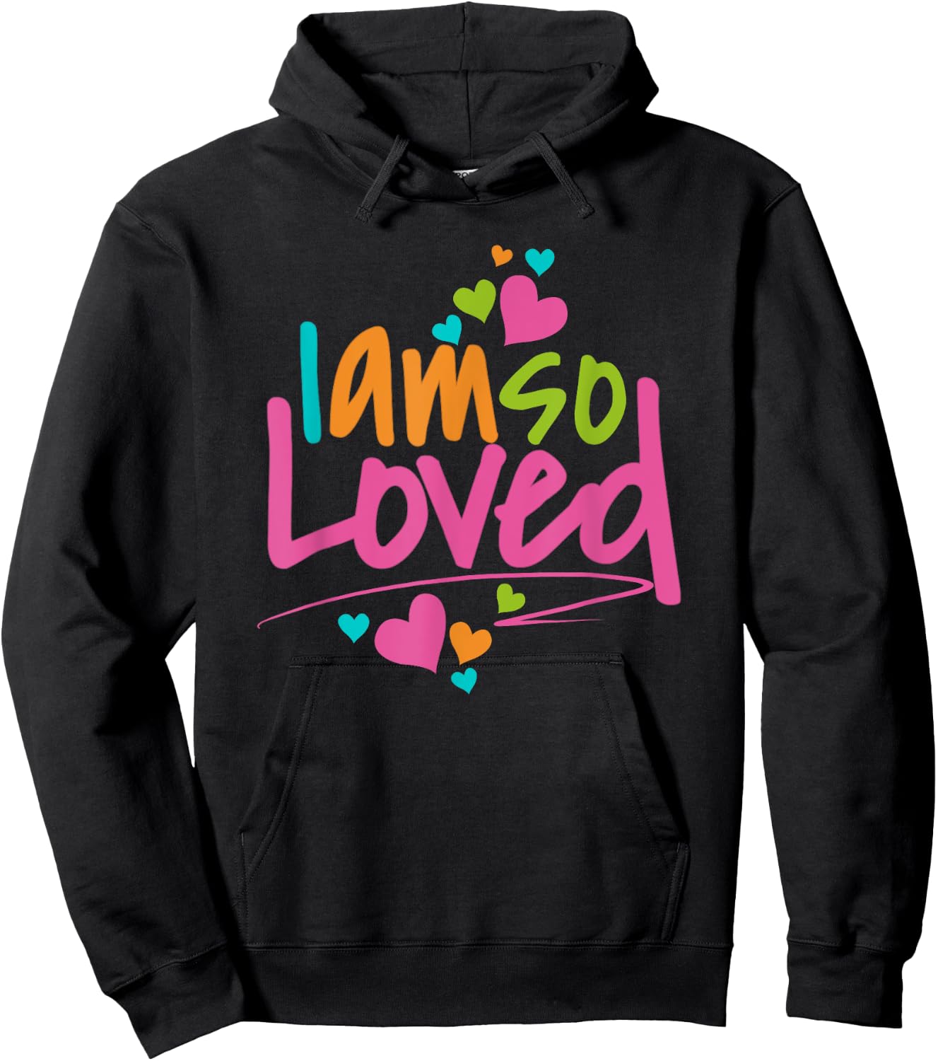 I Am So Loved , Girls, Kids I Love You Hoodie - Hoodie | Black