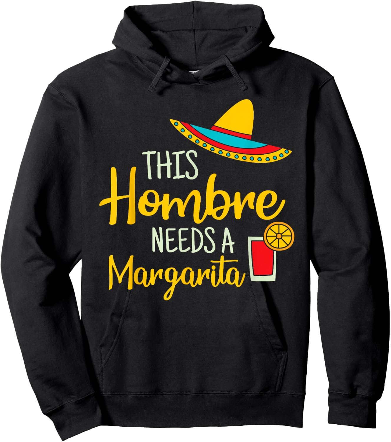 Hombre Margarita Mexican Fiesta Funny Cinco de Mayo Gift Hoodie - Hoodie | Black