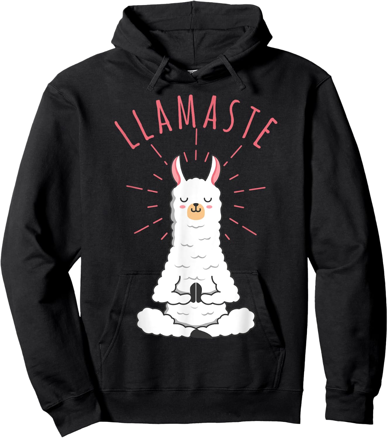 Funny Llama Do Yoga, Llamaste, Namaste Funny Yoga Meditation Hoodie - Hoodie | Black