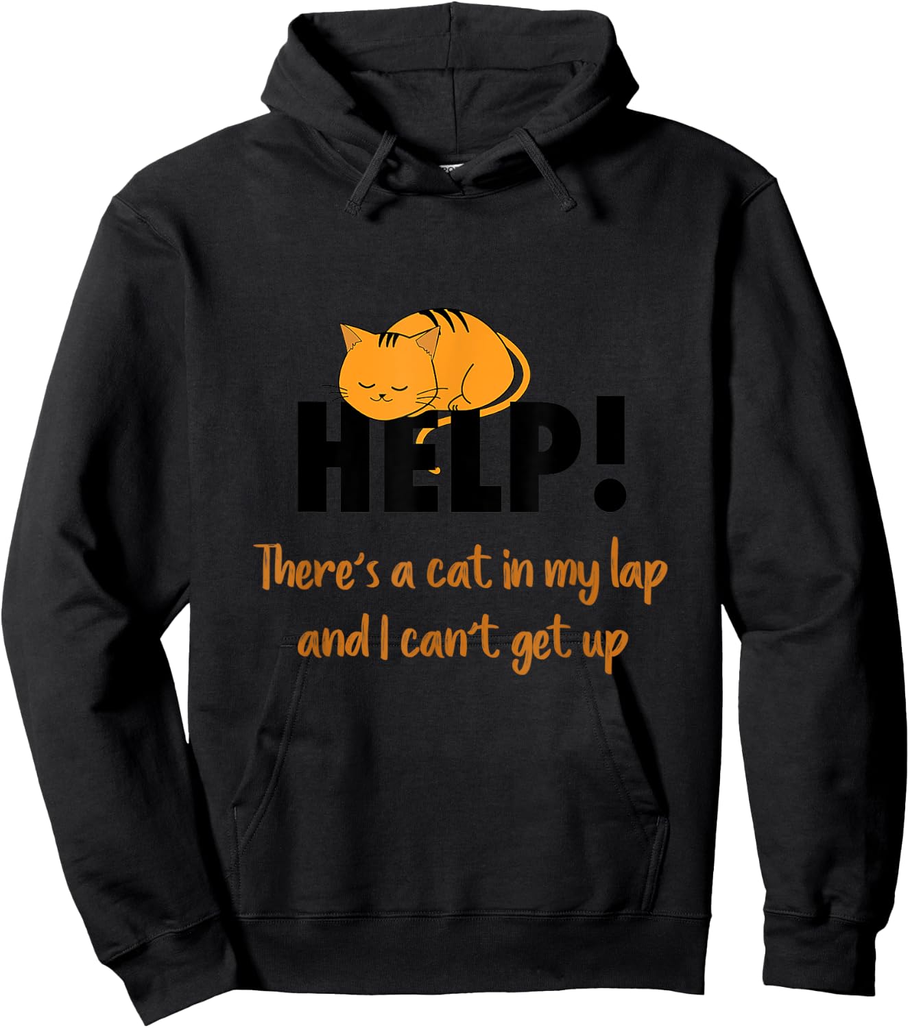 HELP! There's a cat in my lap Men Women Girls Kids Hoodie - Hoodie | Black