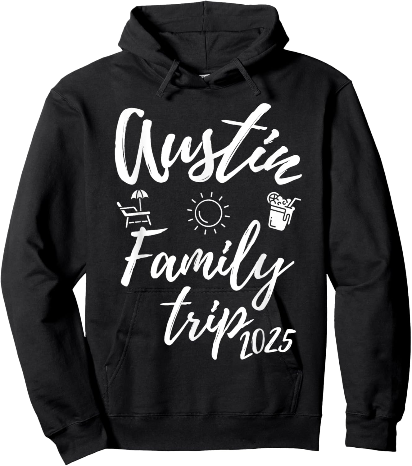 Austin Family Trip 2025 Texas Vacation Fun Matching Travel Hoodie - Hoodie | Black