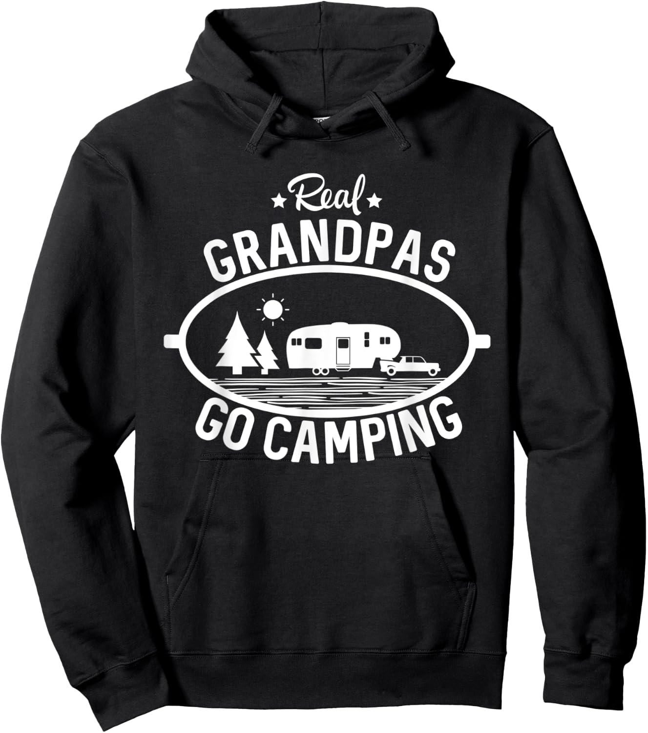 Real Grandpas Go Camping 5th Wheel Camper RV Vacation Gift Hoodie - Hoodie | Black