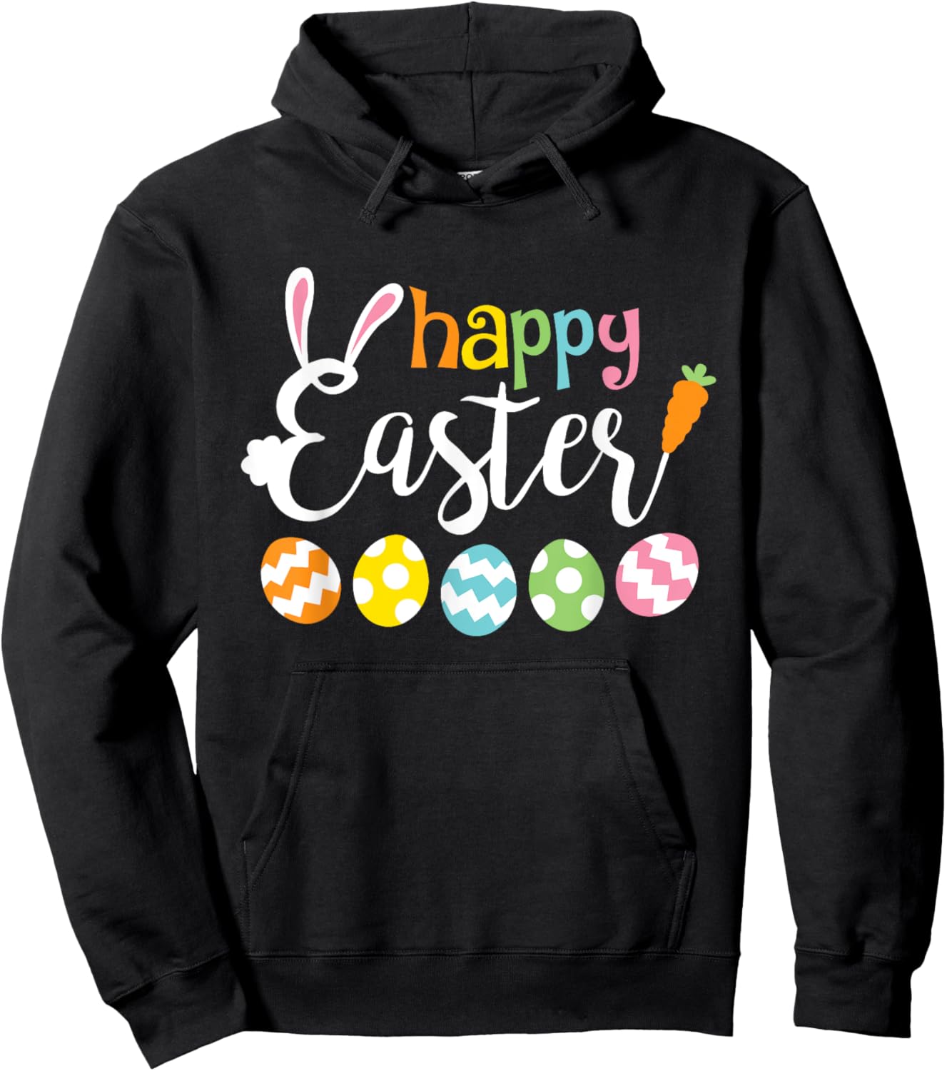 Happy Easter Bunny Rabbit Face Funny Easter Day Women Girls Hoodie - Hoodie | Black