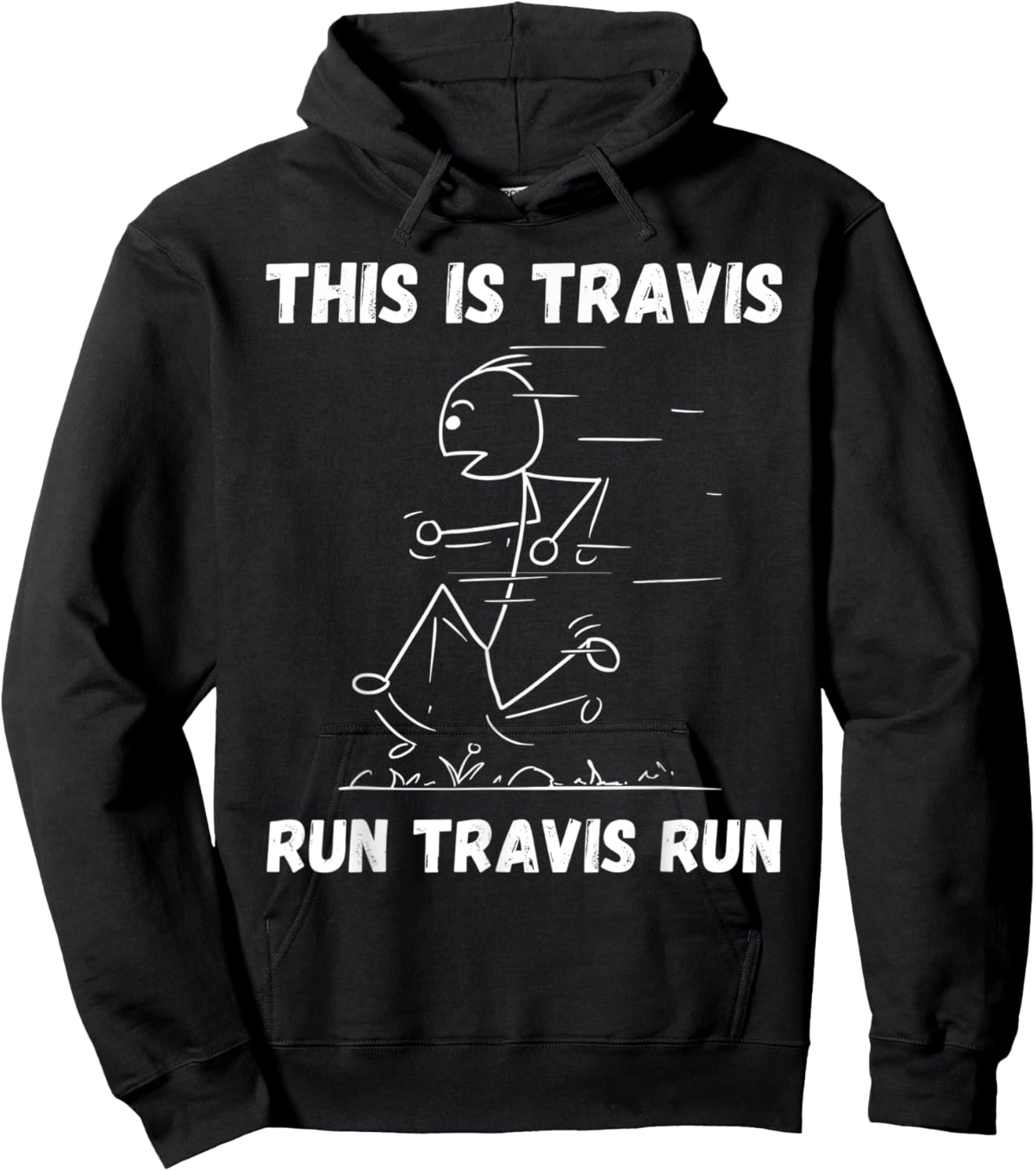 This is Travis Run Travis Run Personalized Name Track Team Hoodie - Hoodie | Black