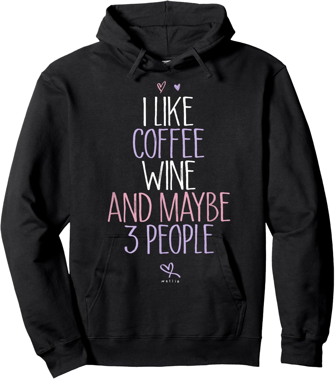 Funny I like coffee wine and maybe 3 people Coffee Lover Mom Hoodie - Hoodie | Black