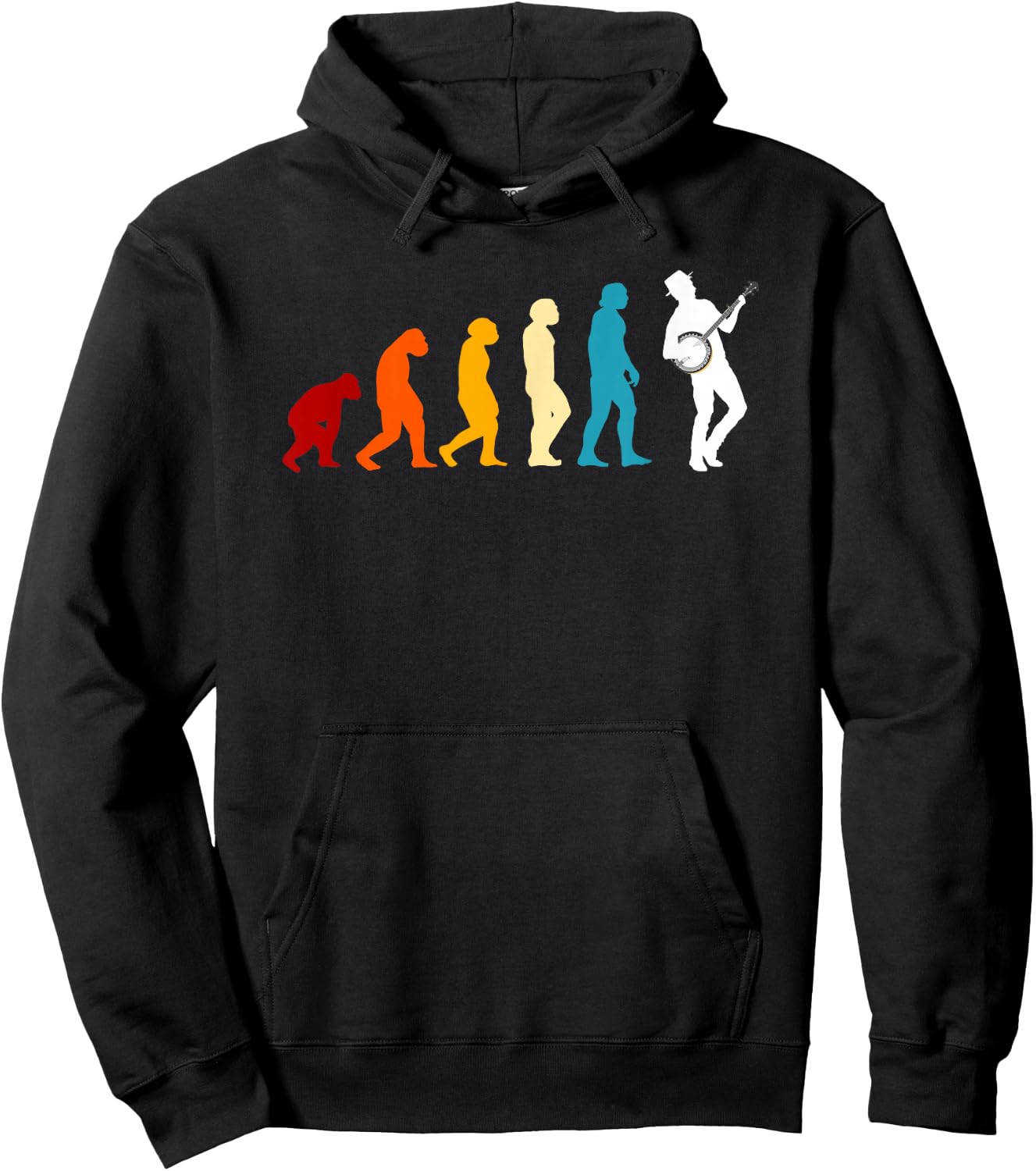 Great Banjo Evolution Gift Bluegrass Music Hoodie - Hoodie | Black