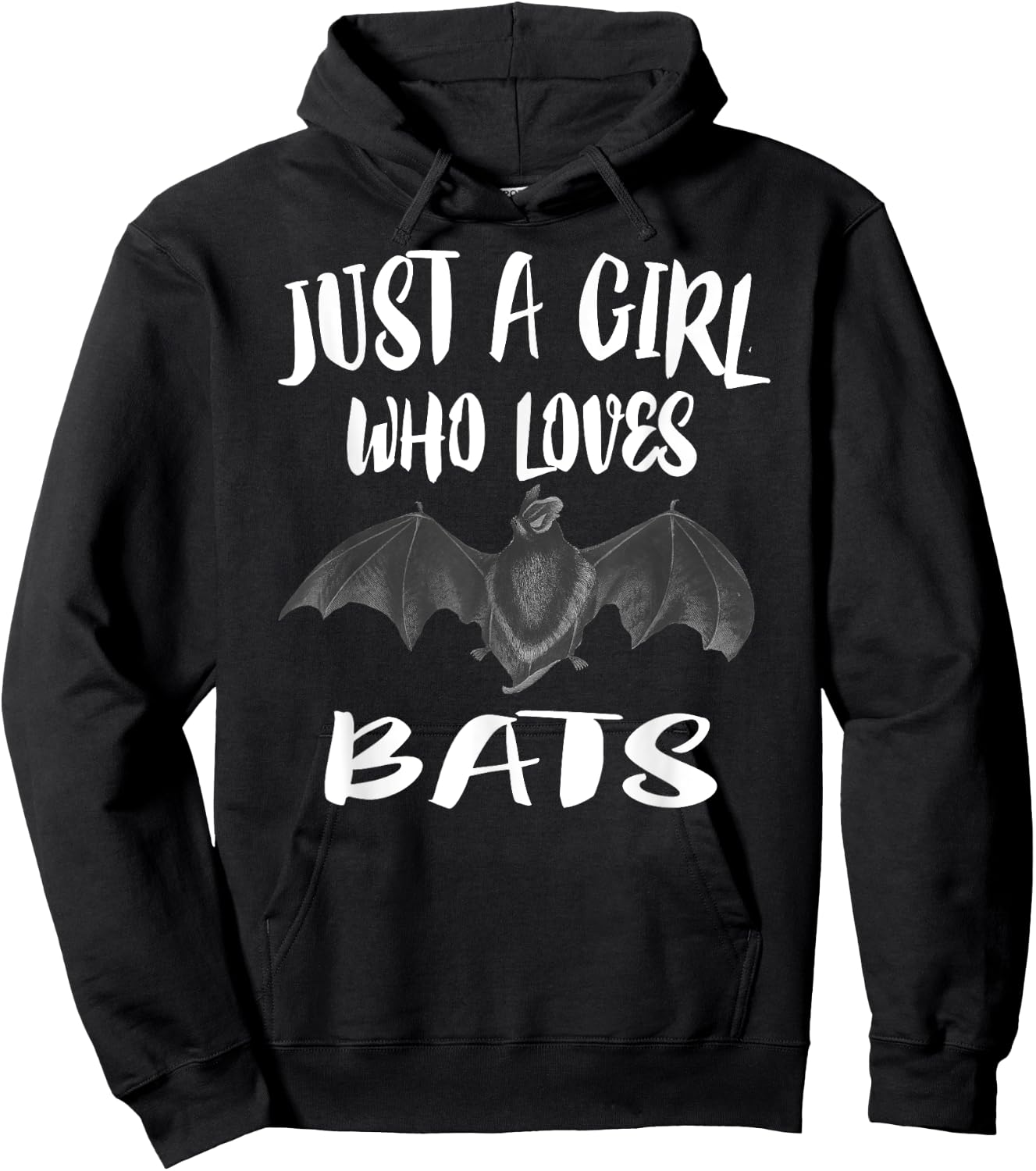 Just A Girl Who Loves Bats Animal Lover Gift Hoodie - Hoodie | Black