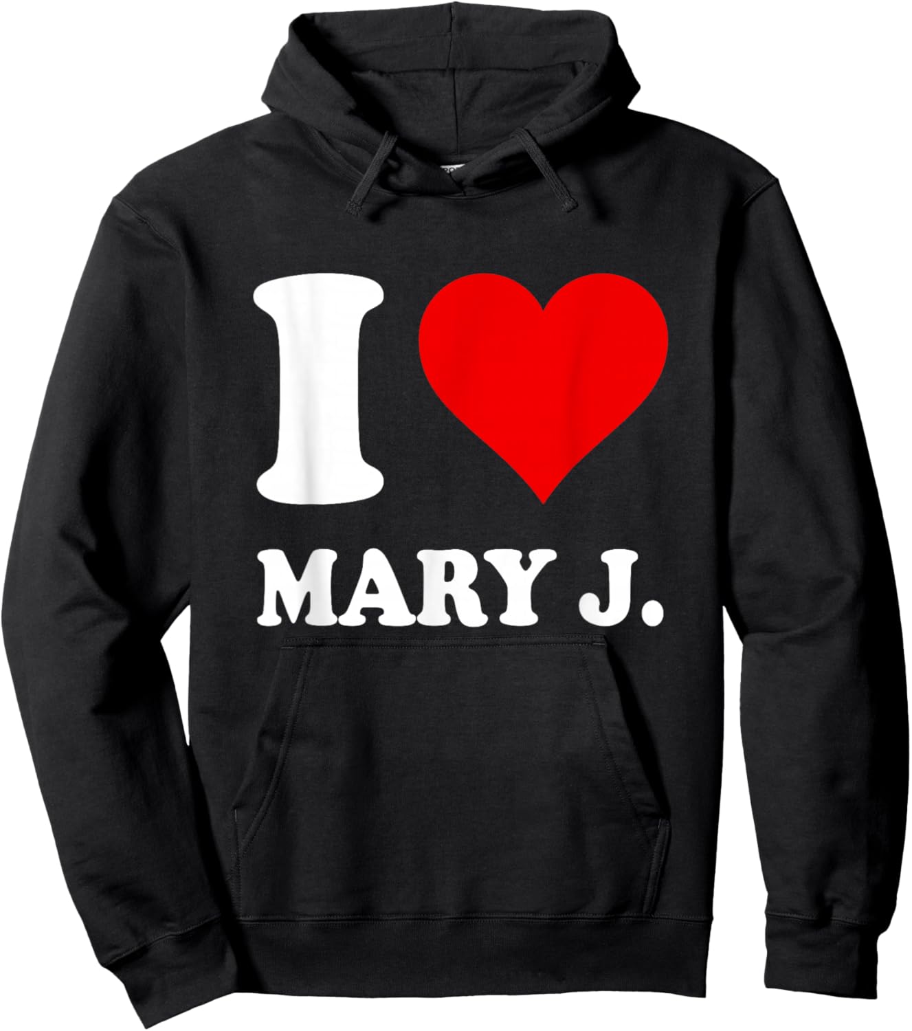 Red Heart I Love Mary J. Hoodie - Hoodie | Black