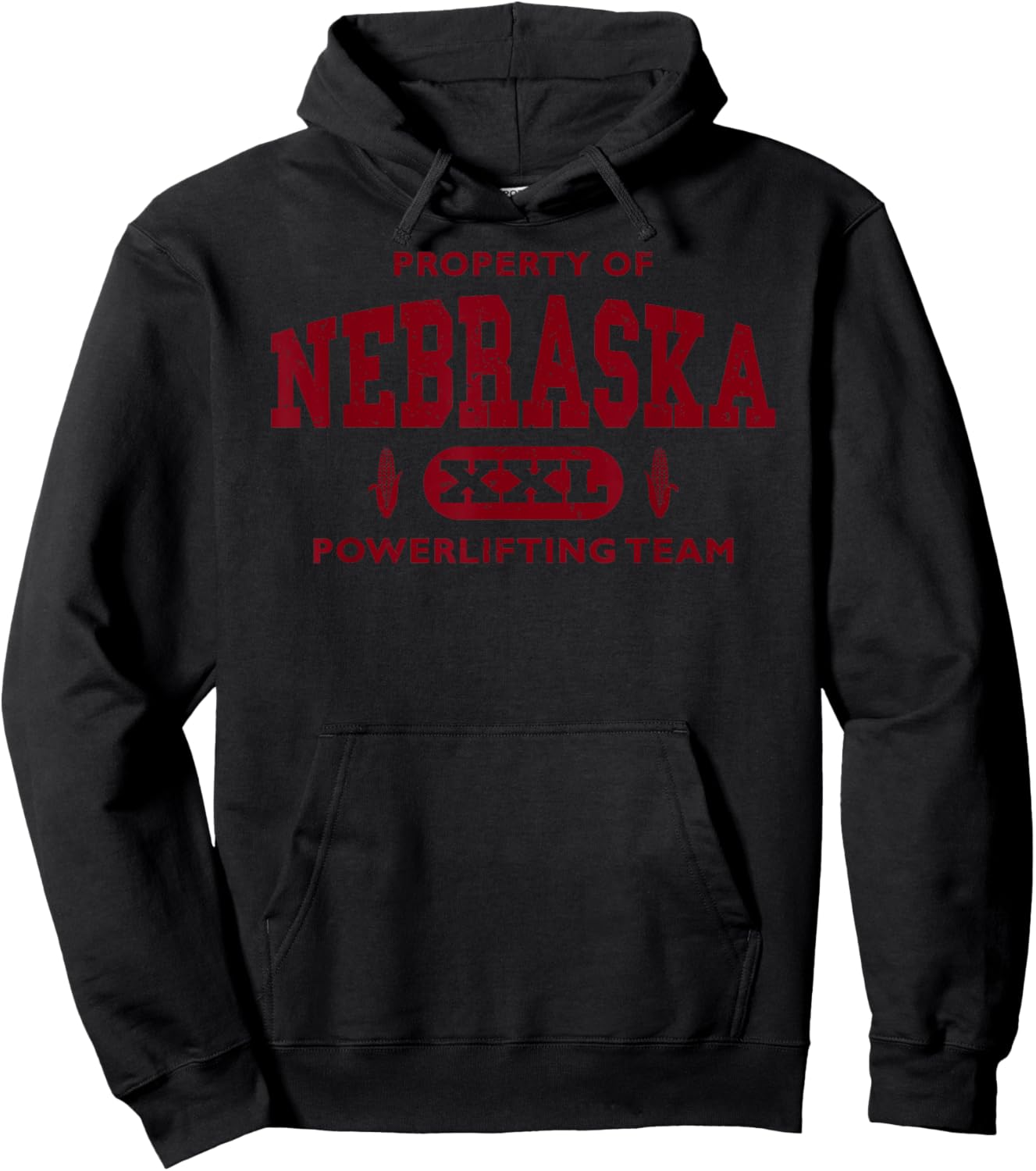 Property of Nebraska Powerlifting Team XXL Hoodie - Hoodie | Black