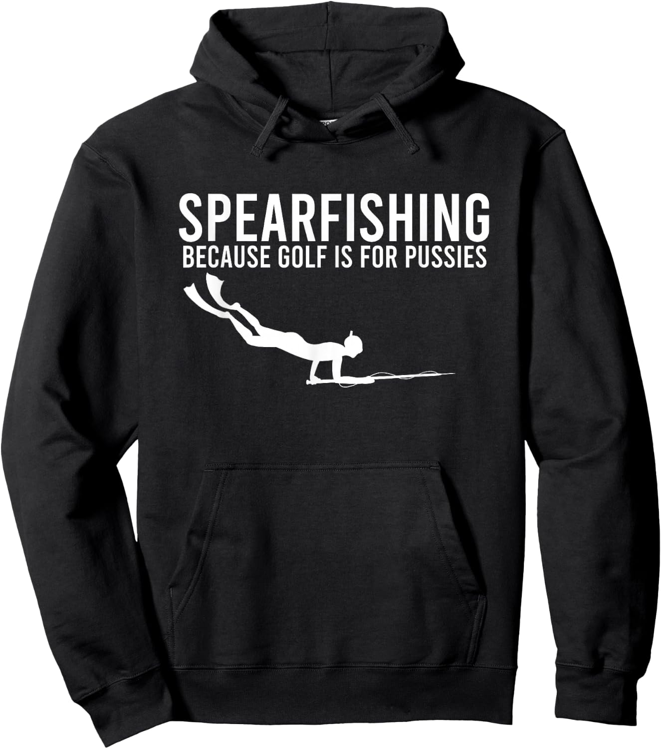 Because Golf Is For Pussies Deep Sea Spearfishing Diver Gift Hoodie - Hoodie | Black