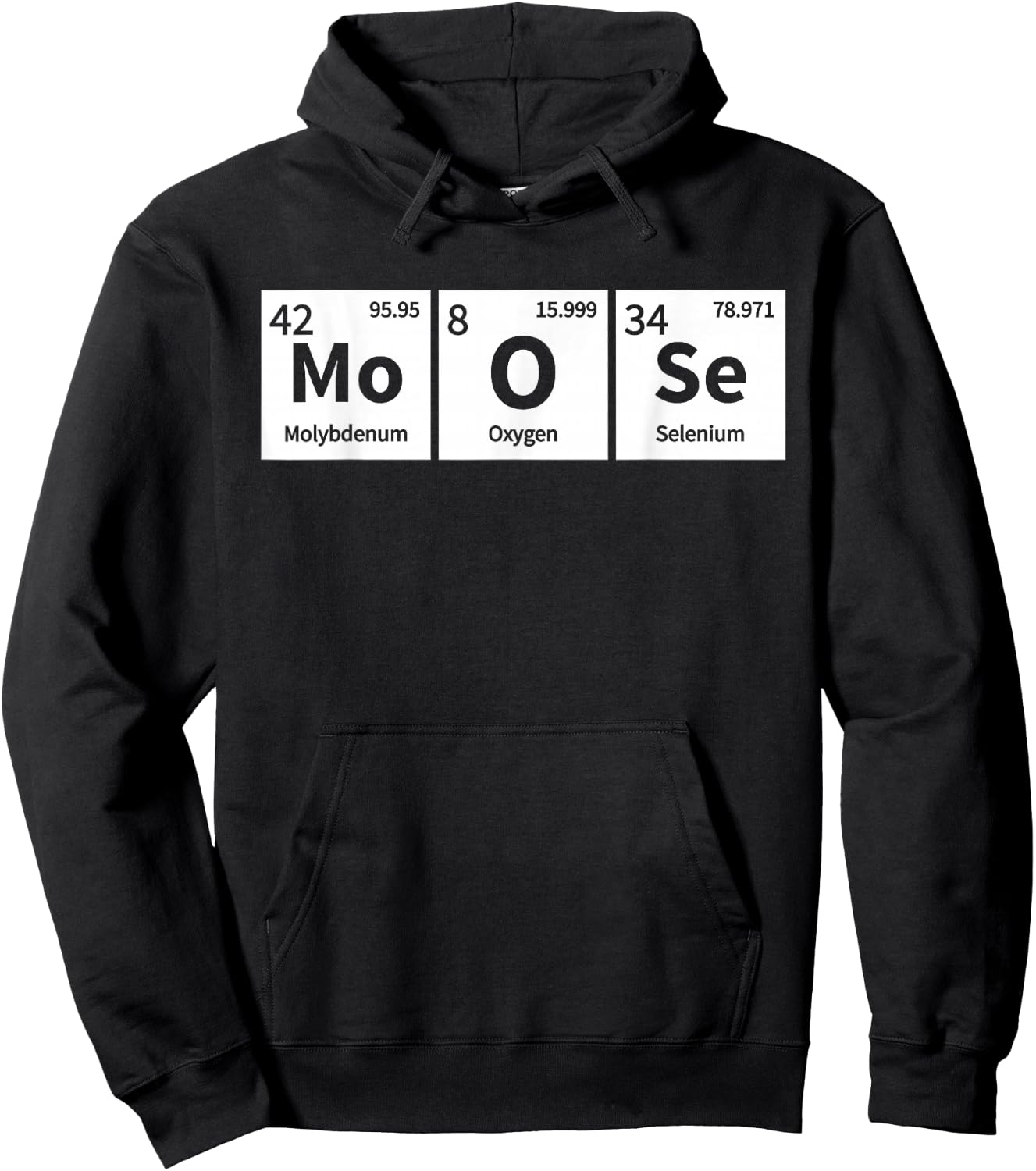 Periodic Table Chemistry Pun Funny Moose Lover Gift Hoodie - Hoodie | Black