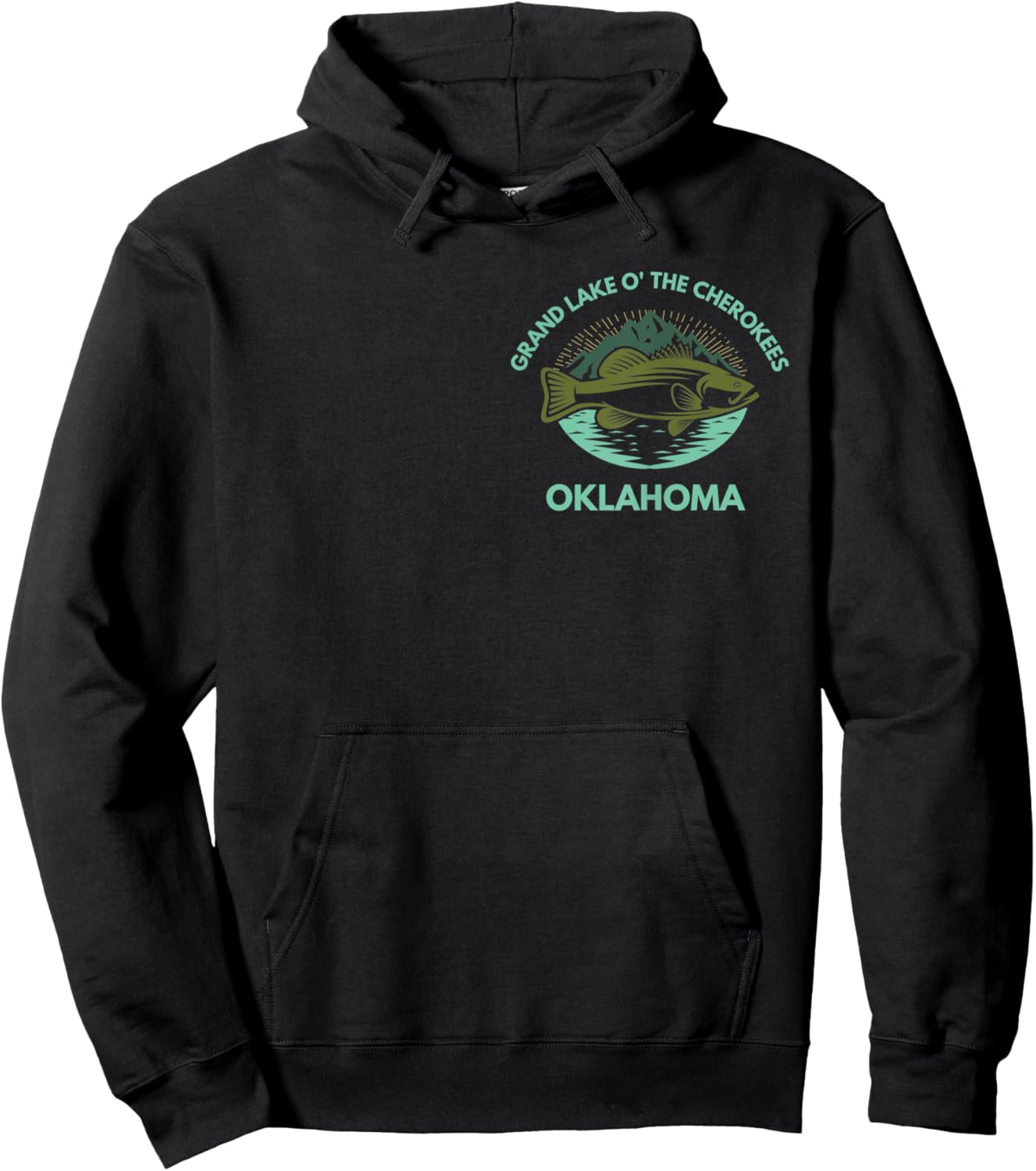 Grand Lake CHEROKEES Oklahoma Trip Family Fishing Camping Hoodie - Hoodie | Black
