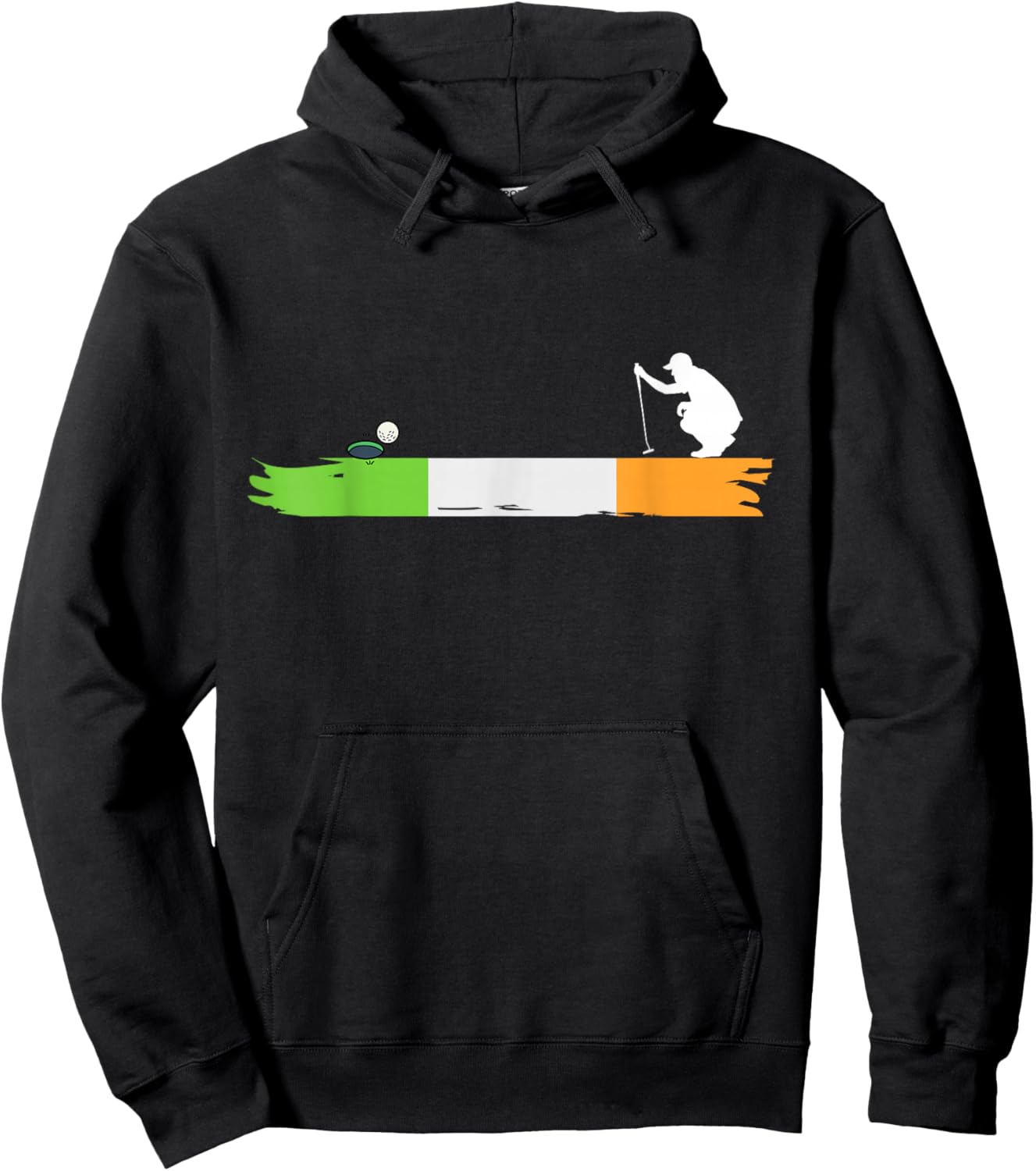 Irish Golf Ireland Flag Golfing Hoodie - Hoodie | Black