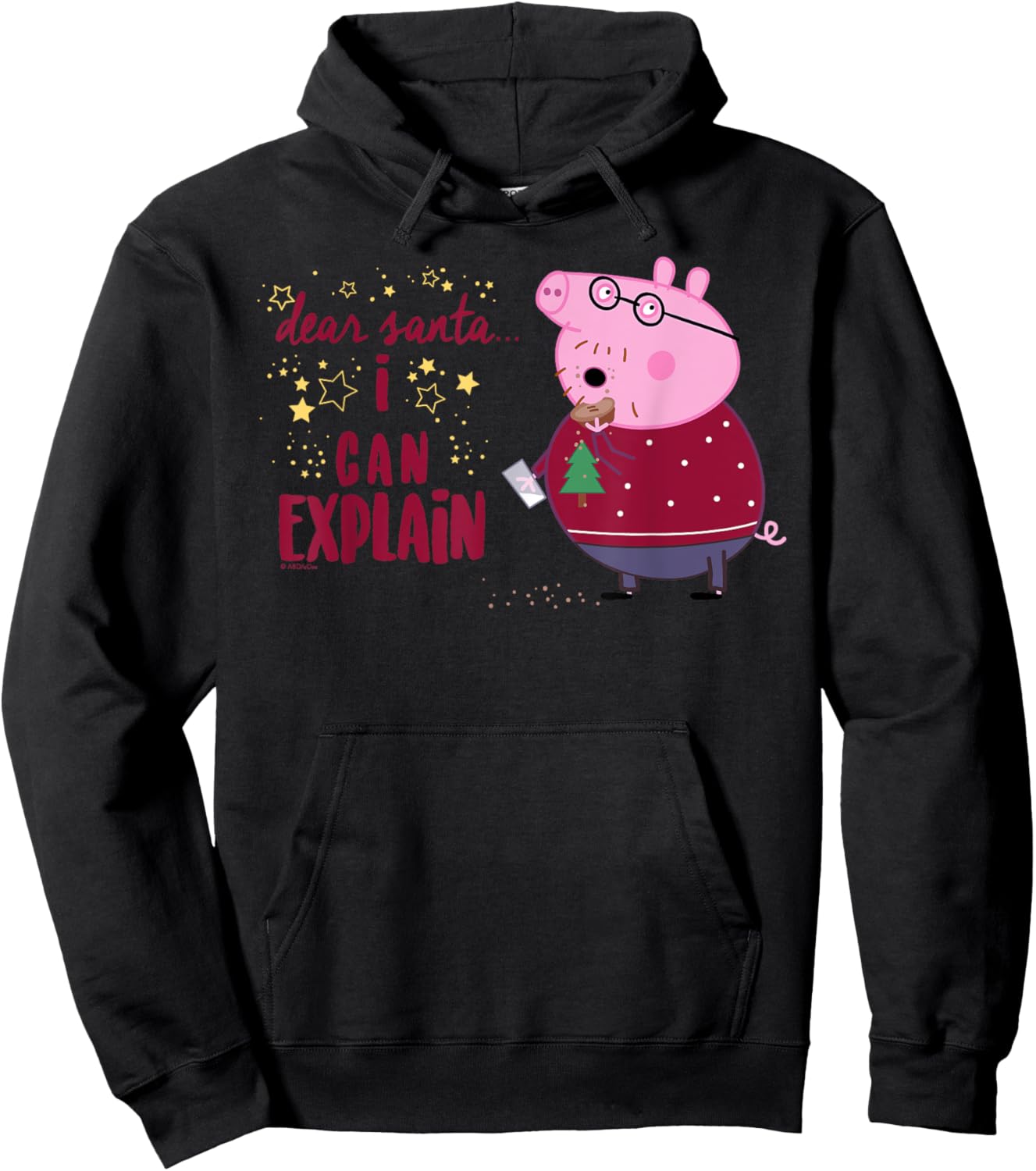 Peppa Pig - Daddy Pig Dear Santa Hoodie - Hoodie | Black