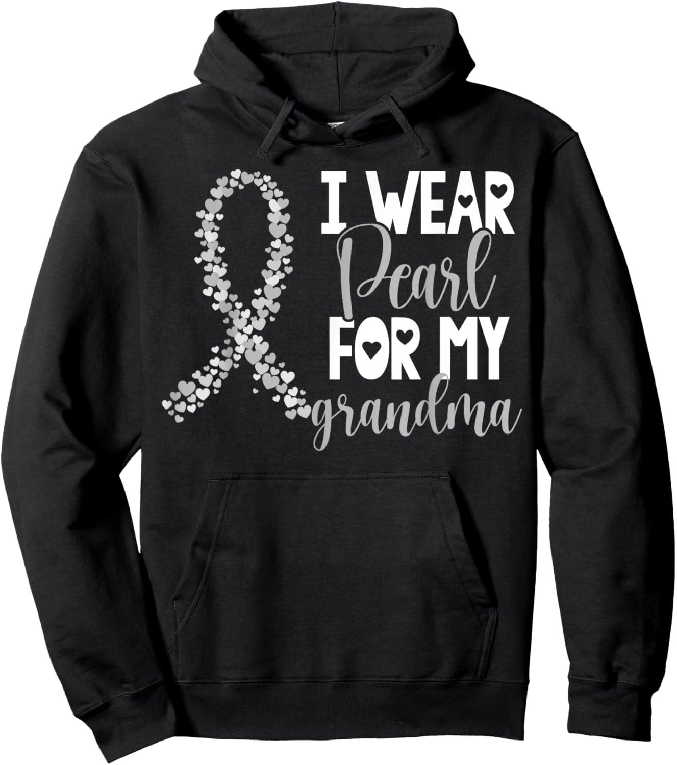 I Wear Pearl For My Grandma Lung Cancer Awareness Support Hoodie - Hoodie | Black