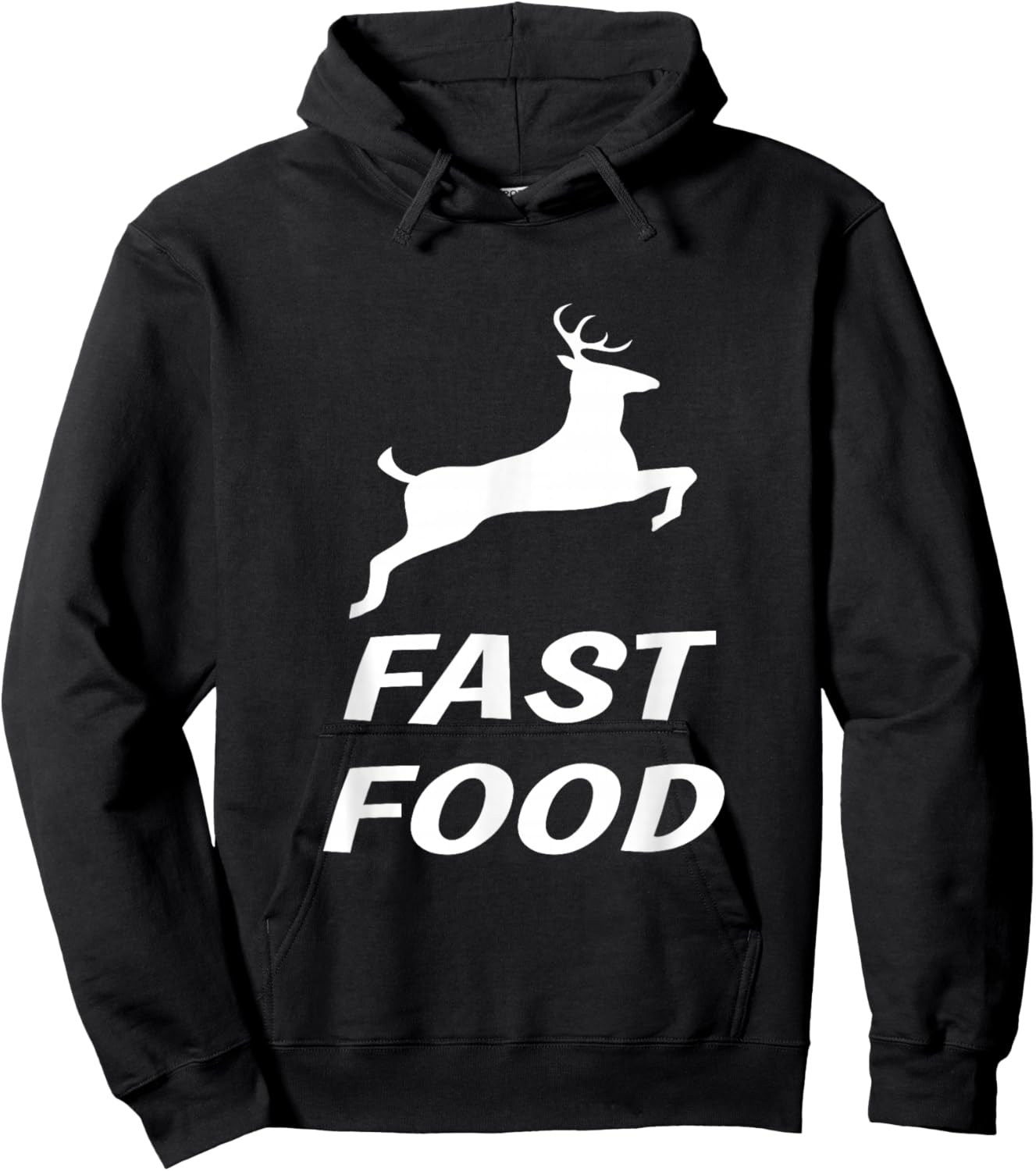 Redds Threads Fast Food - Deer - Black - Small - -Adults - Short Sleeve - - Classic Fit - Cotton 80%, Polyester 20% Hoodie - Hoodie | Black