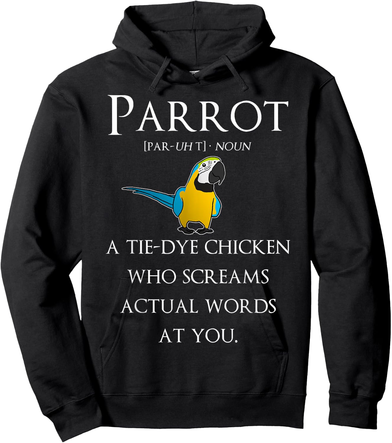 Cool Bird Gifts Funny Pet Parrot Definition Macaw Hoodie - Hoodie | Black