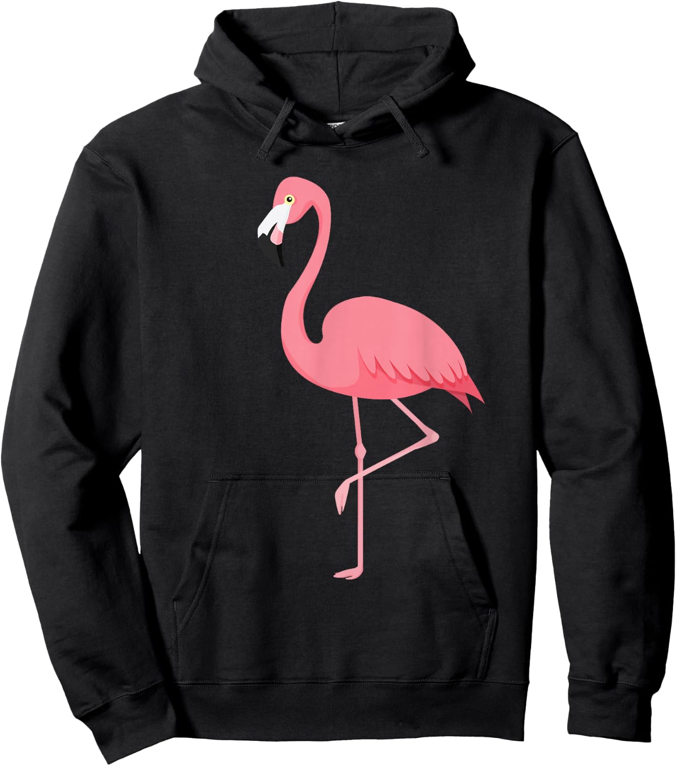 Cute Lady Women Pink Flamingo Cartoon Adorable Simple Hoodie - Hoodie | Black