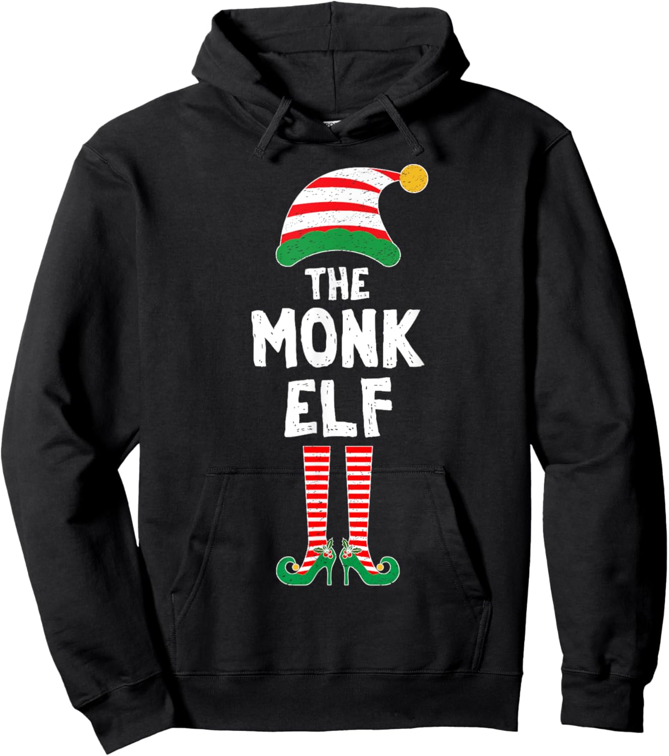 Monk Elf Gamer Christmas Role Playing Game RPG Gamer Elf Hoodie - Hoodie | Black