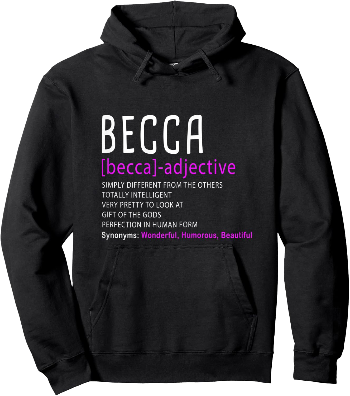 Personalized Name Description Becca Hoodie - Hoodie | Black