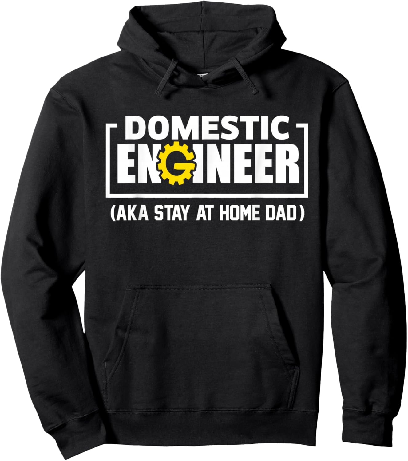 Funny Husband Domestic Engineer Stay at Home Dad Fathers day Hoodie - Hoodie | Black