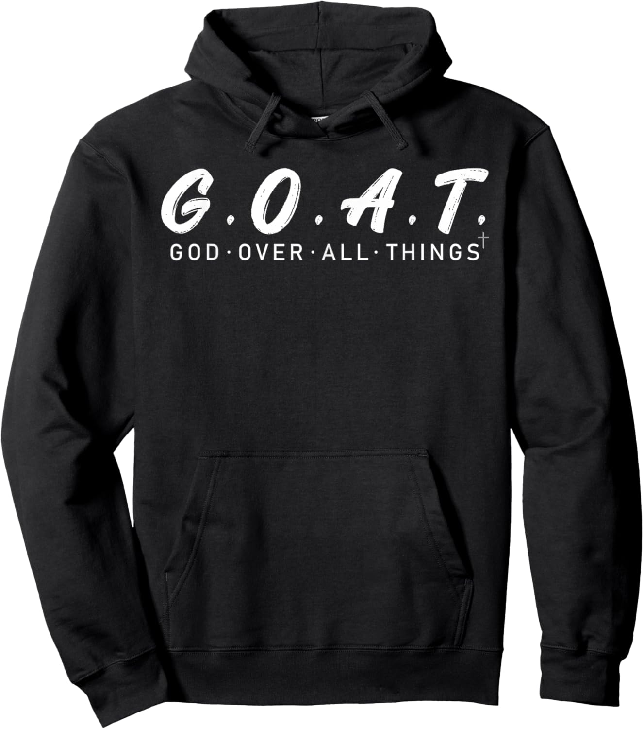 G.O.A.T God Over All Thing Black and White Hoodie - Hoodie | Black