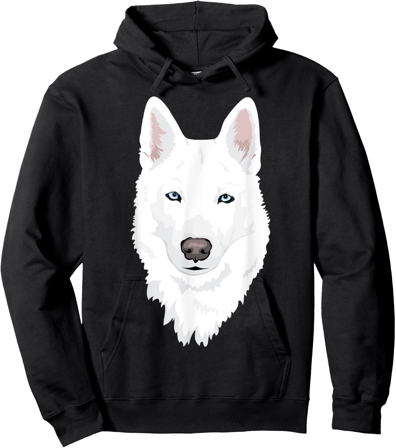 stunning white Siberian Husky - sweet white Snow dog Hoodie - Hoodie | Black