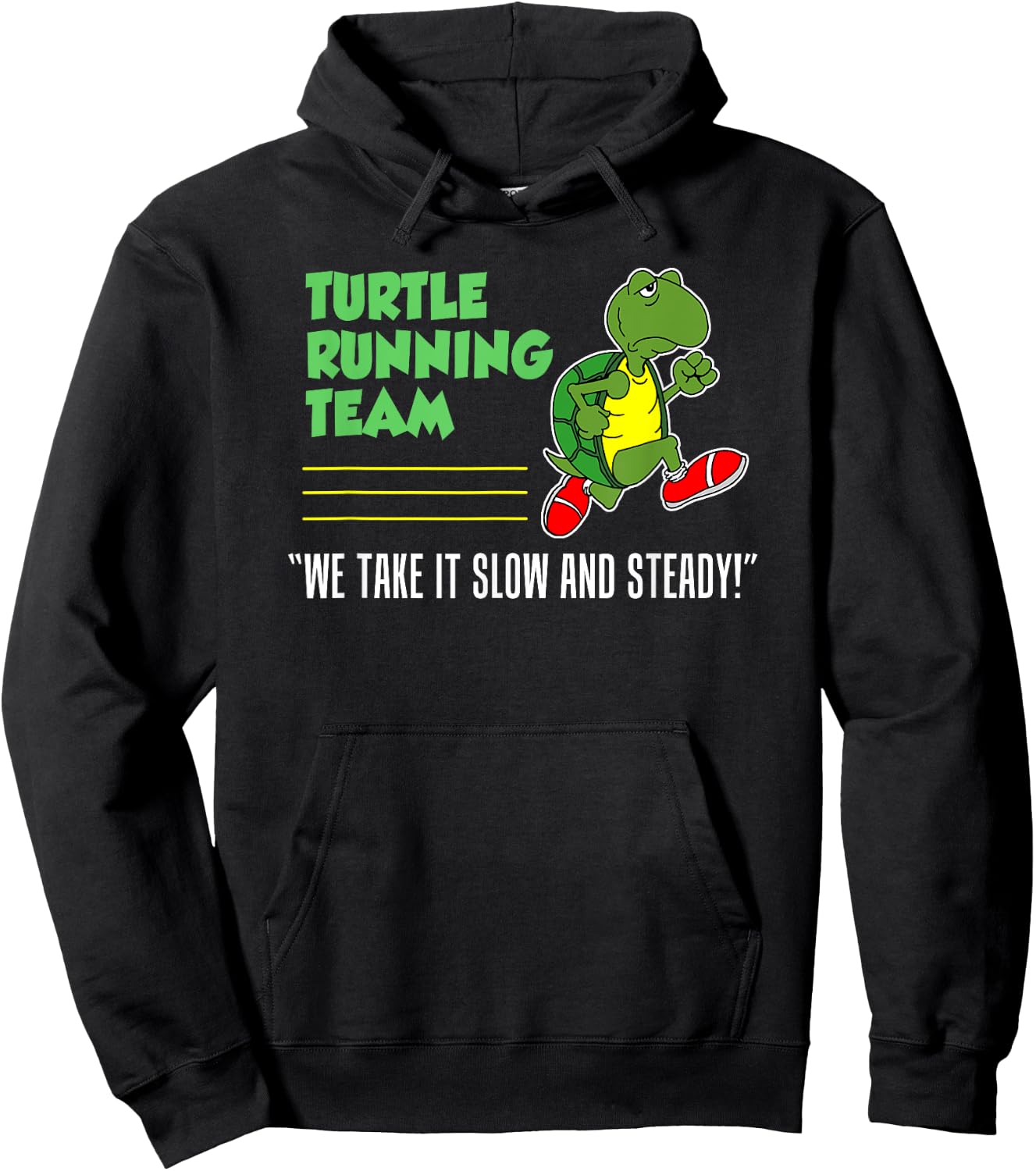 Turtle Running Team Slow And Steady Funny Runner Hoodie - Hoodie | Black