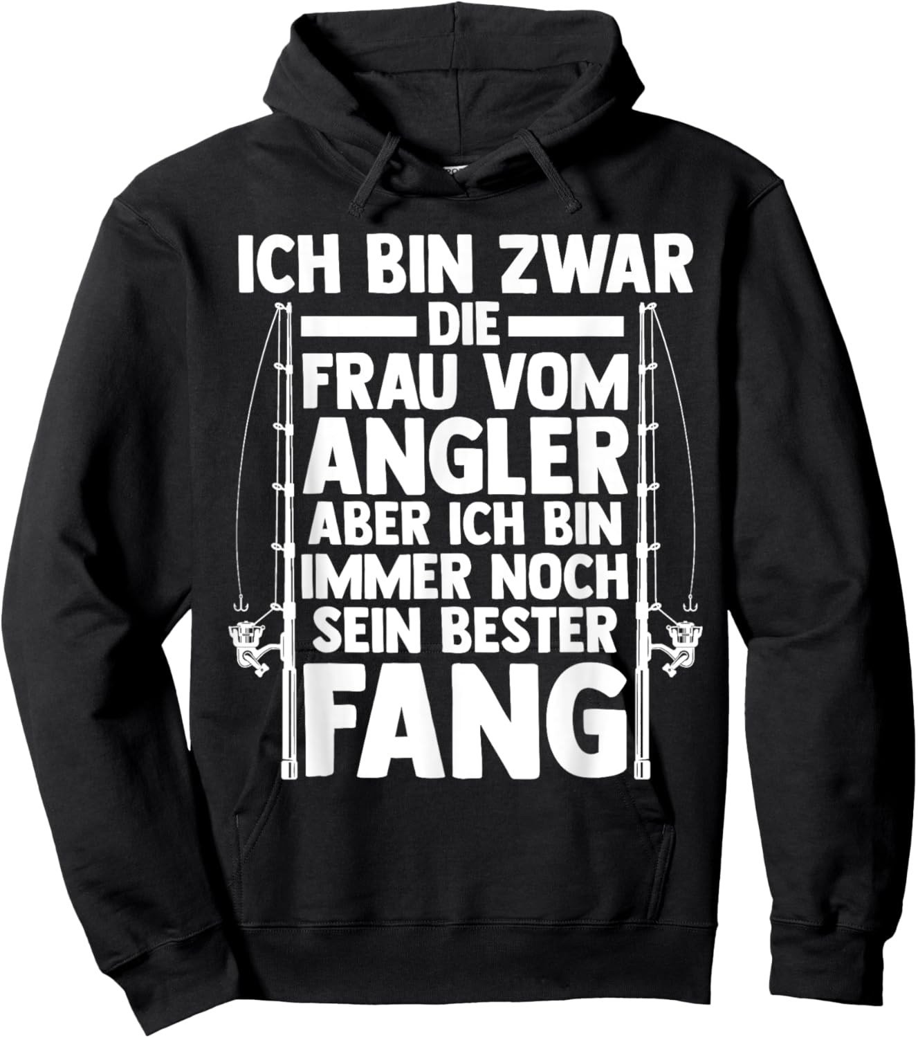 ich bin zwar die Frau vom Angler - Fisch angeln Hoodie - Hoodie | Black