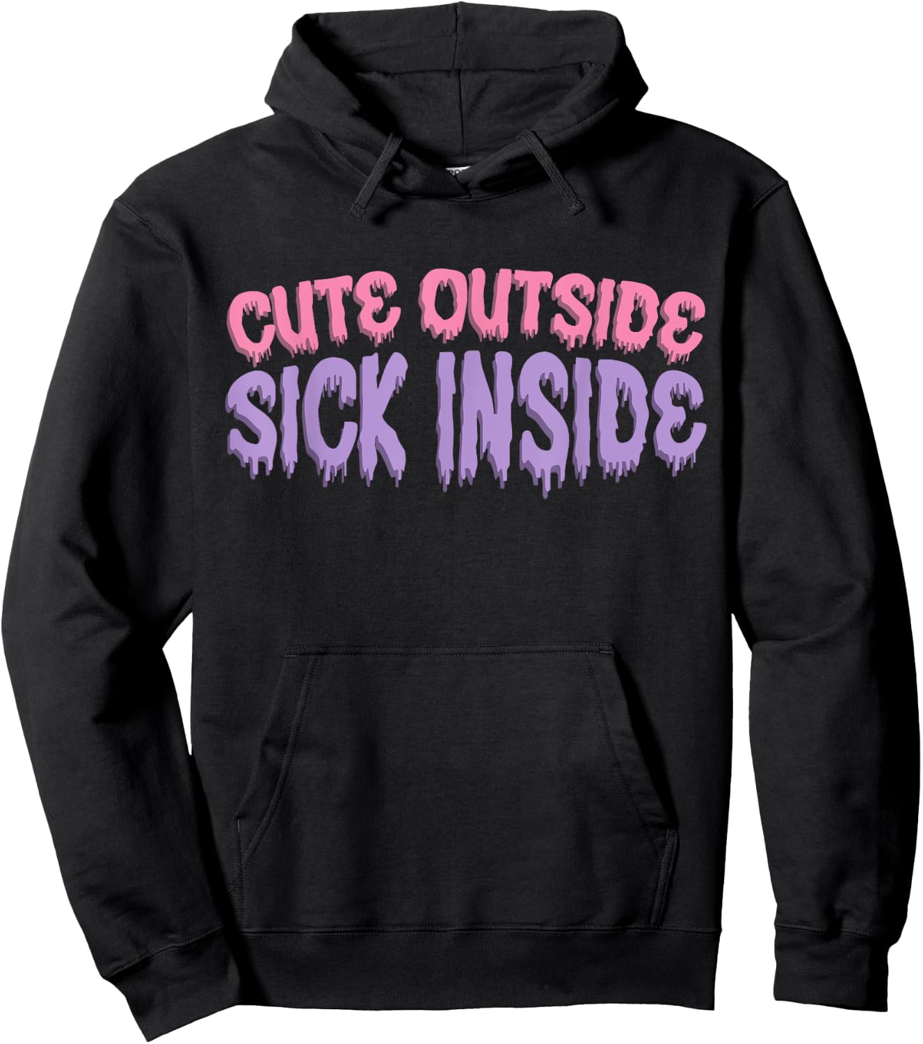Cute Outside Sick Inside Yami Kawaii Menhera Pastel Goth Hoodie - Hoodie | Black