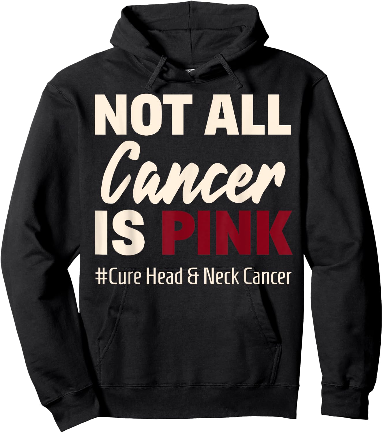 Cure Oral Head & Neck Cancer Awareness Sayings Shirt Hoodie - Hoodie | Black