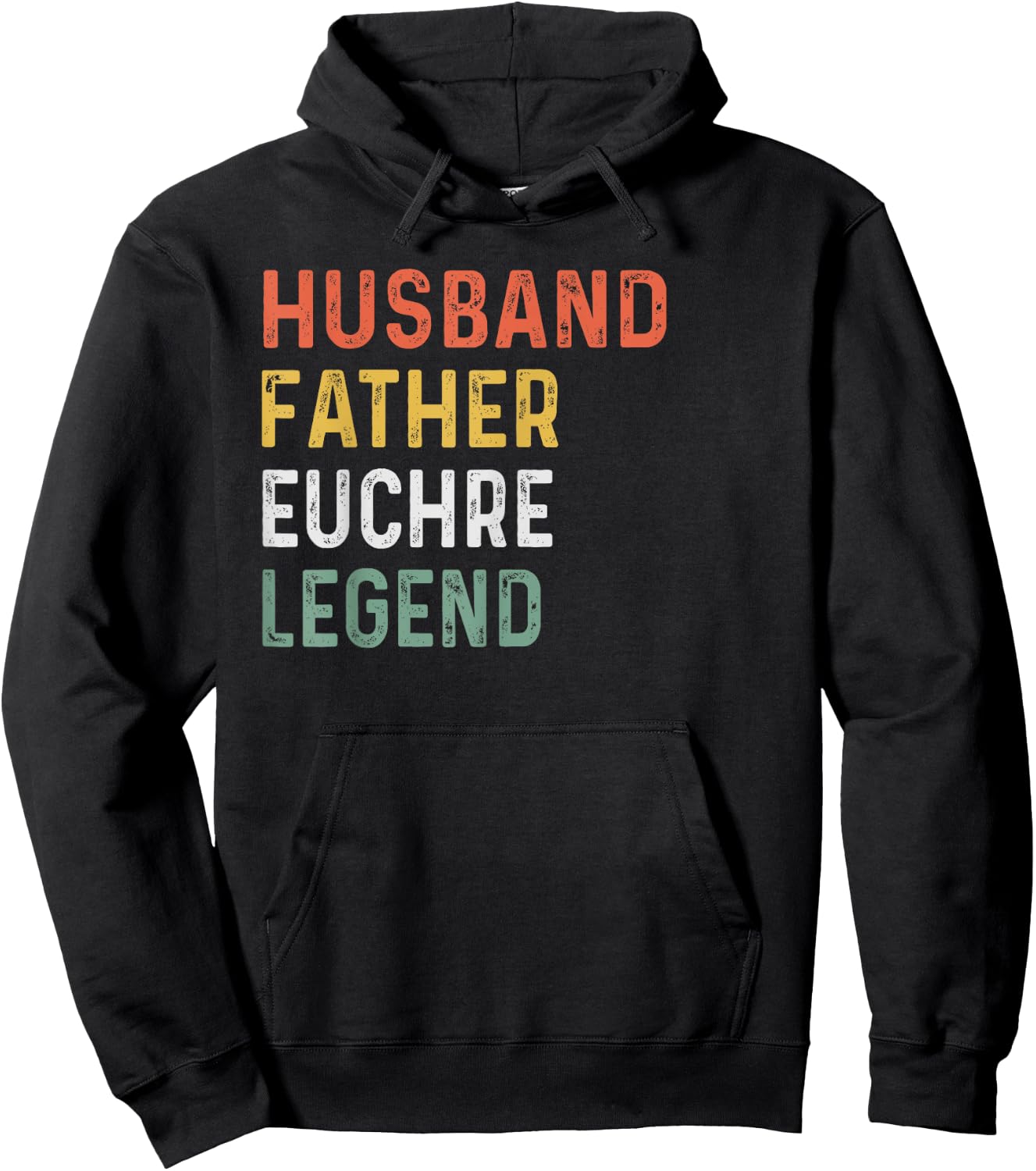 Husband Father Euchre Legend Euchre Night Hoodie - Hoodie | Black