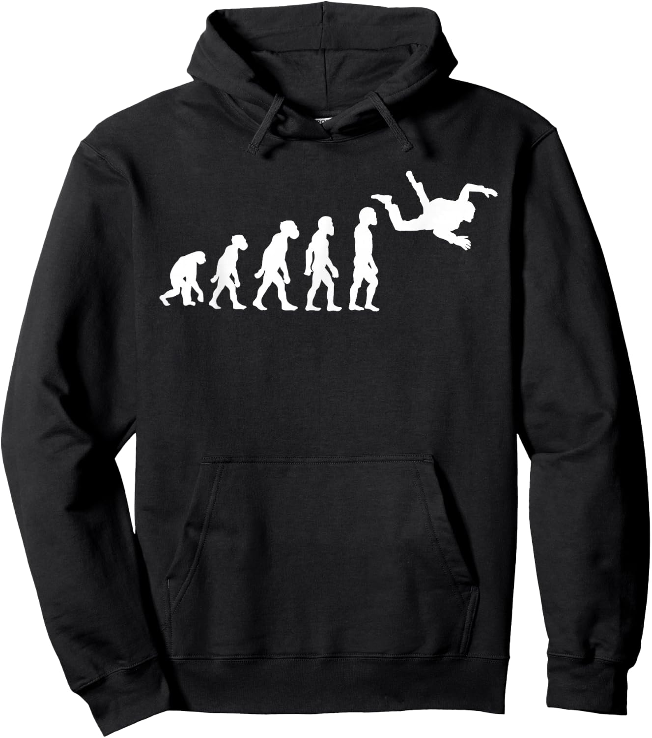 Funny Human Skydiving Evolution Freefall Skydiver Parachute Hoodie - Hoodie | Black